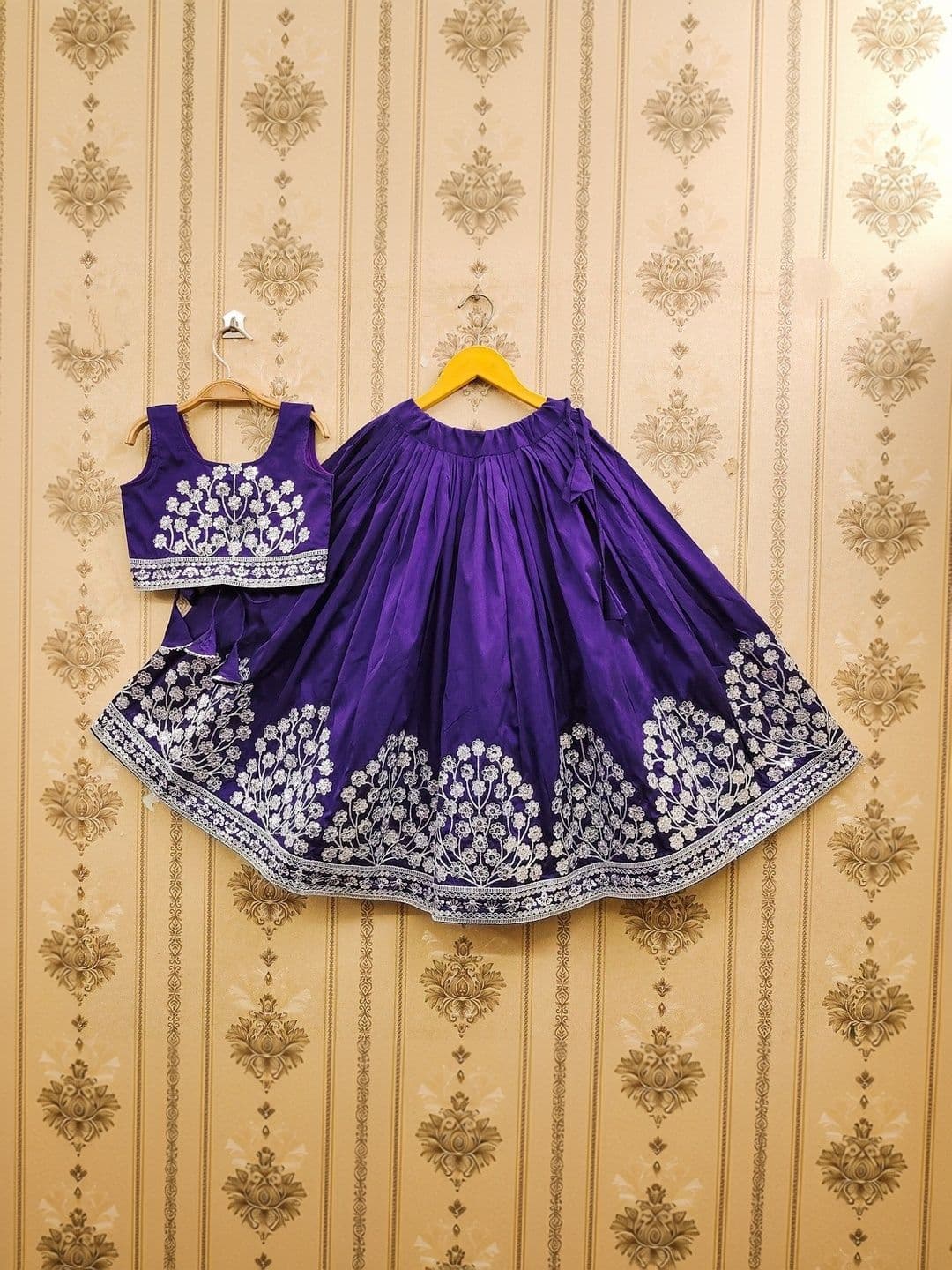 SHUBHVILAS DESIGN Girls Embroidered Thread Work Ready to Wear Lehenga & Blouse With Dupatta - view 1