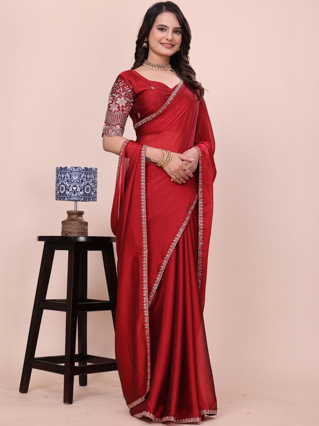The Bebo Ethnic Motifs Zari Silk Blend Designer Saree - view 1