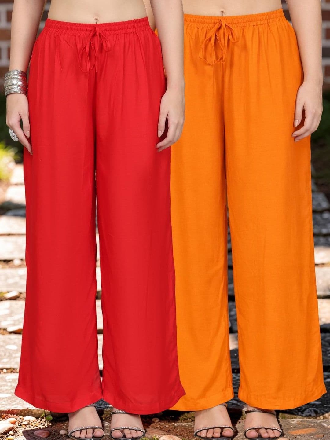 KALINI Women 2 Flared Ethnic Palazzos - view 1