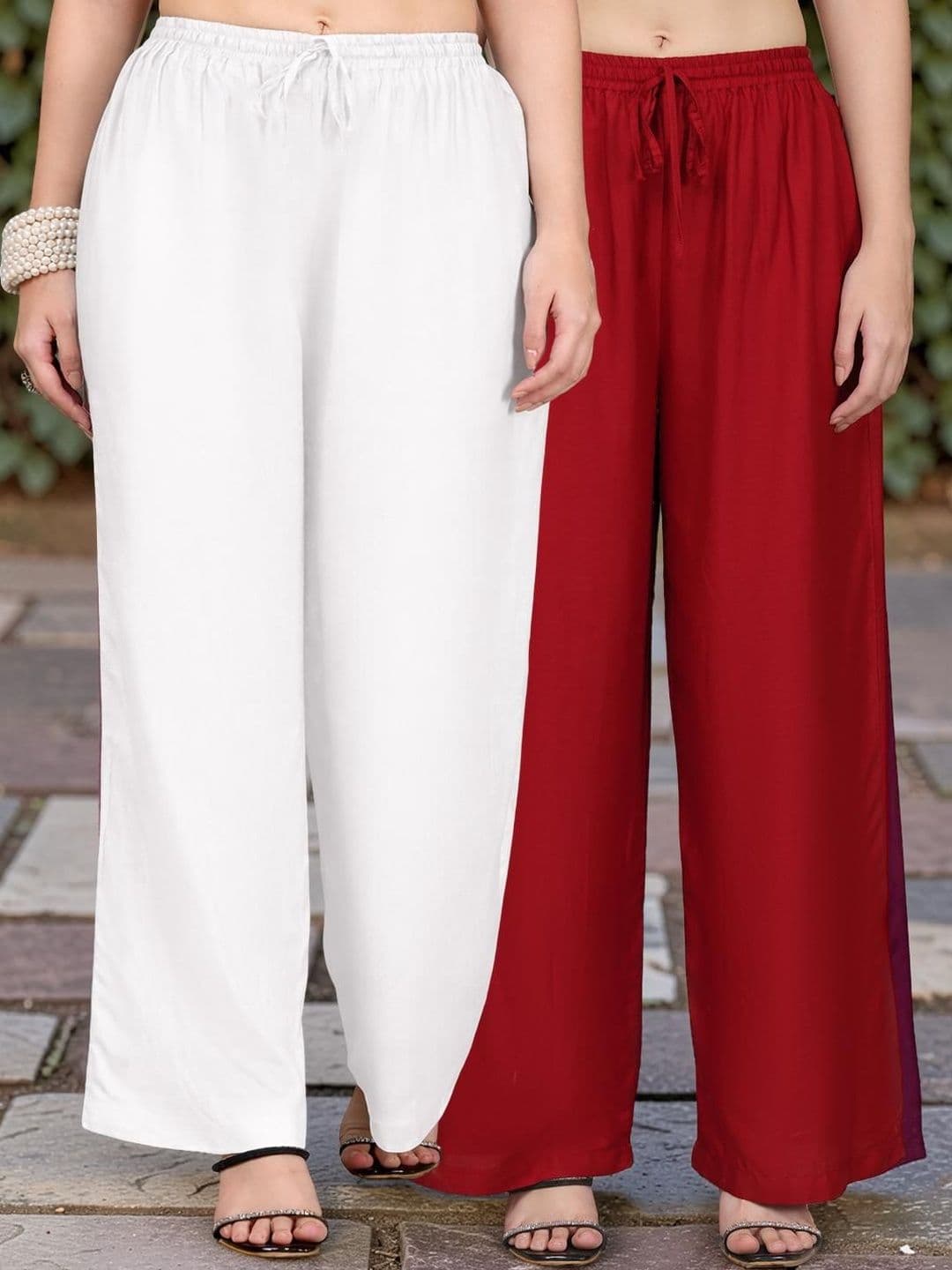 KALINI Women 2 Flared Ethnic Palazzos - view 1