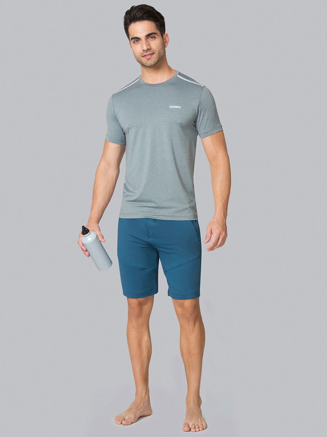 Van Heusen Innerwear Performance Men Striped Swift Dry Crew Neck Slim Fit Lounge Tshirt - view 1