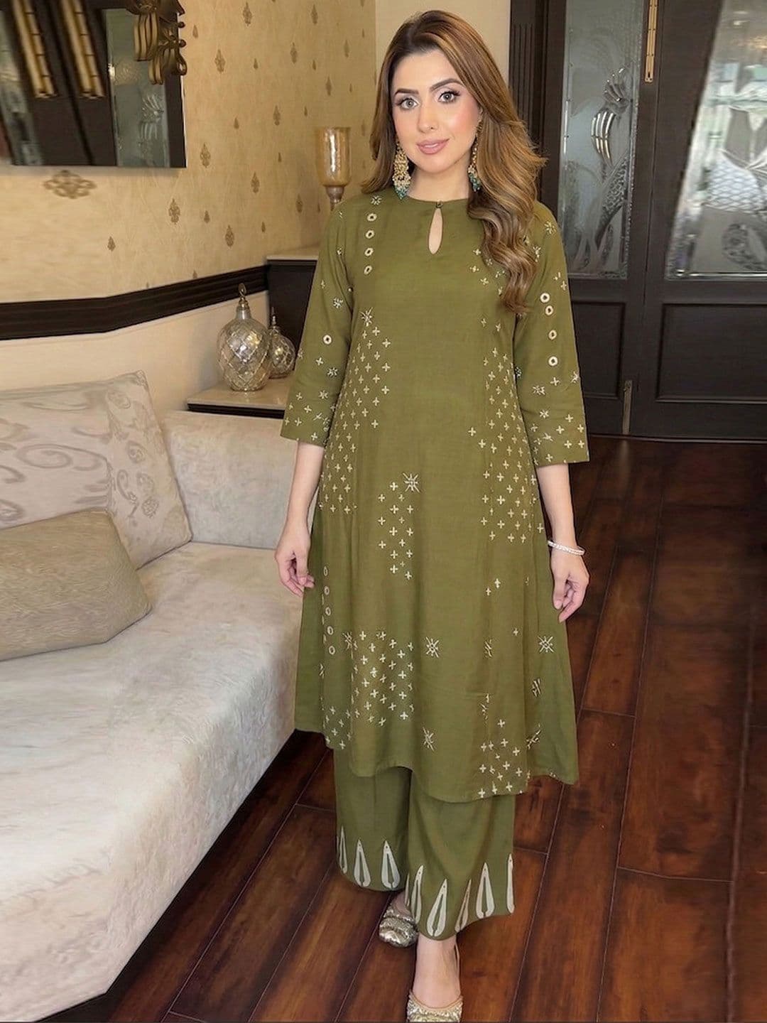 Anouk Women Printed Regular Kurta with Palazzos - view 1
