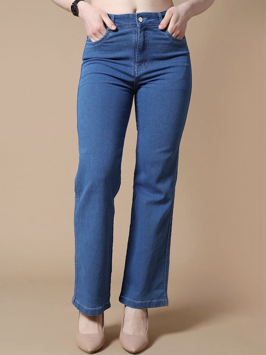 V-Mart Women Straight Fit Mid-Rise Stretchable Jeans - view 1