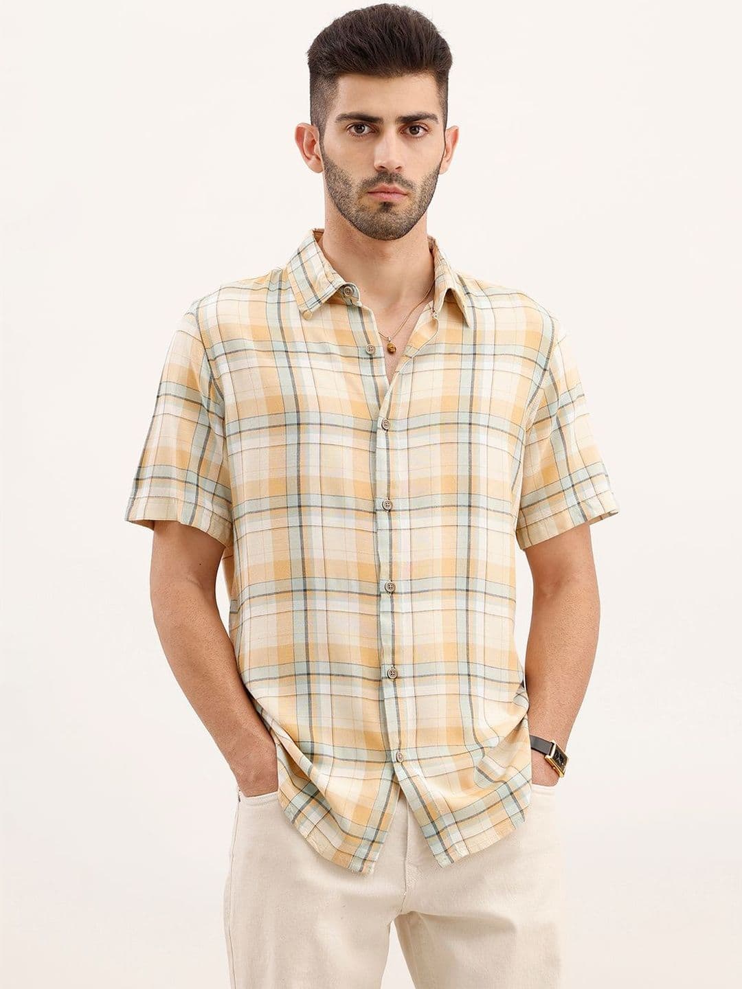 WROGN Men Slim Fit Checked Casual Shirt - view 1