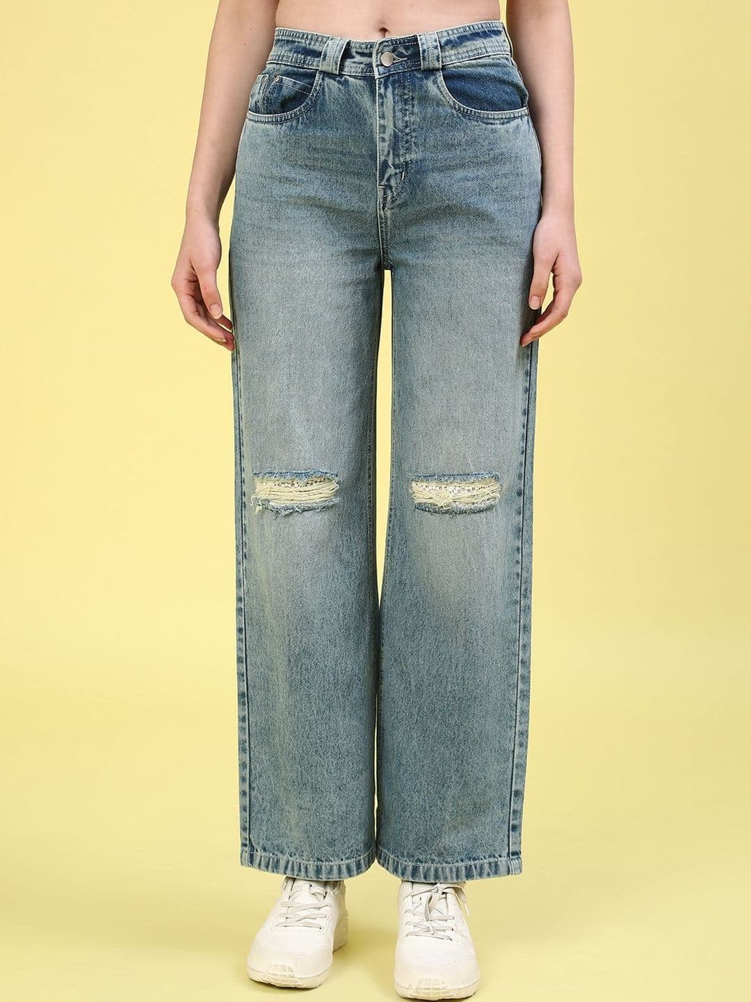 V-Mart Women Wide Leg Mid-Rise Stretchable Jeans - view 1