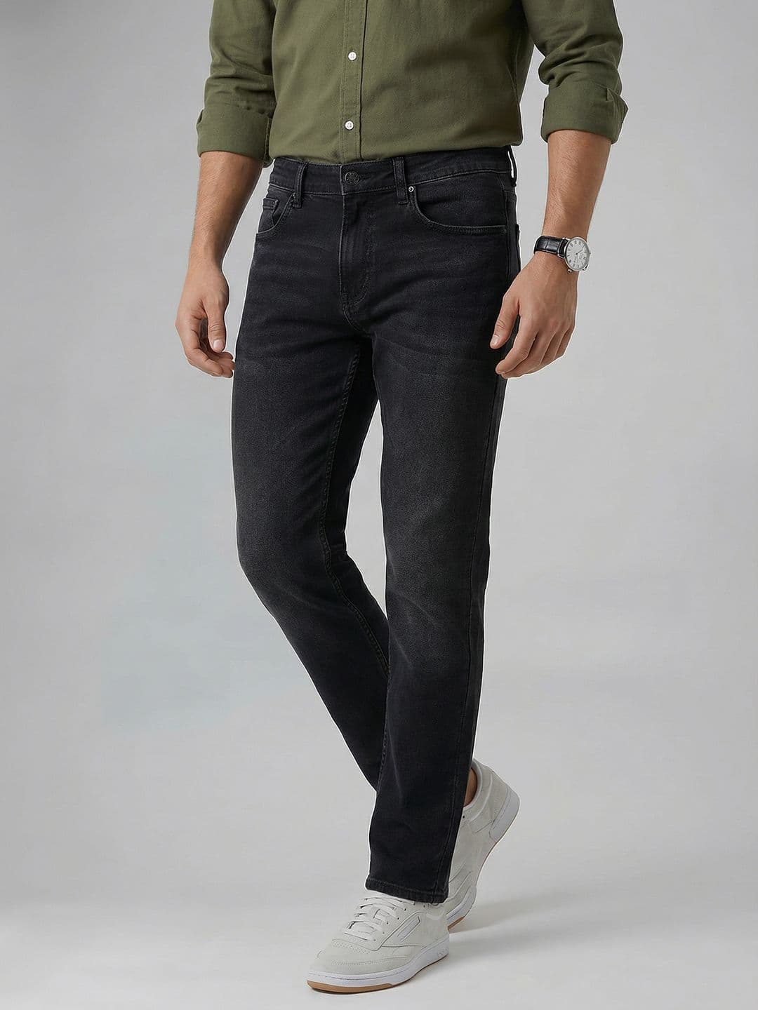 Spykar Men Renato Mid Rise Loose Fit Black Jeans - view 1