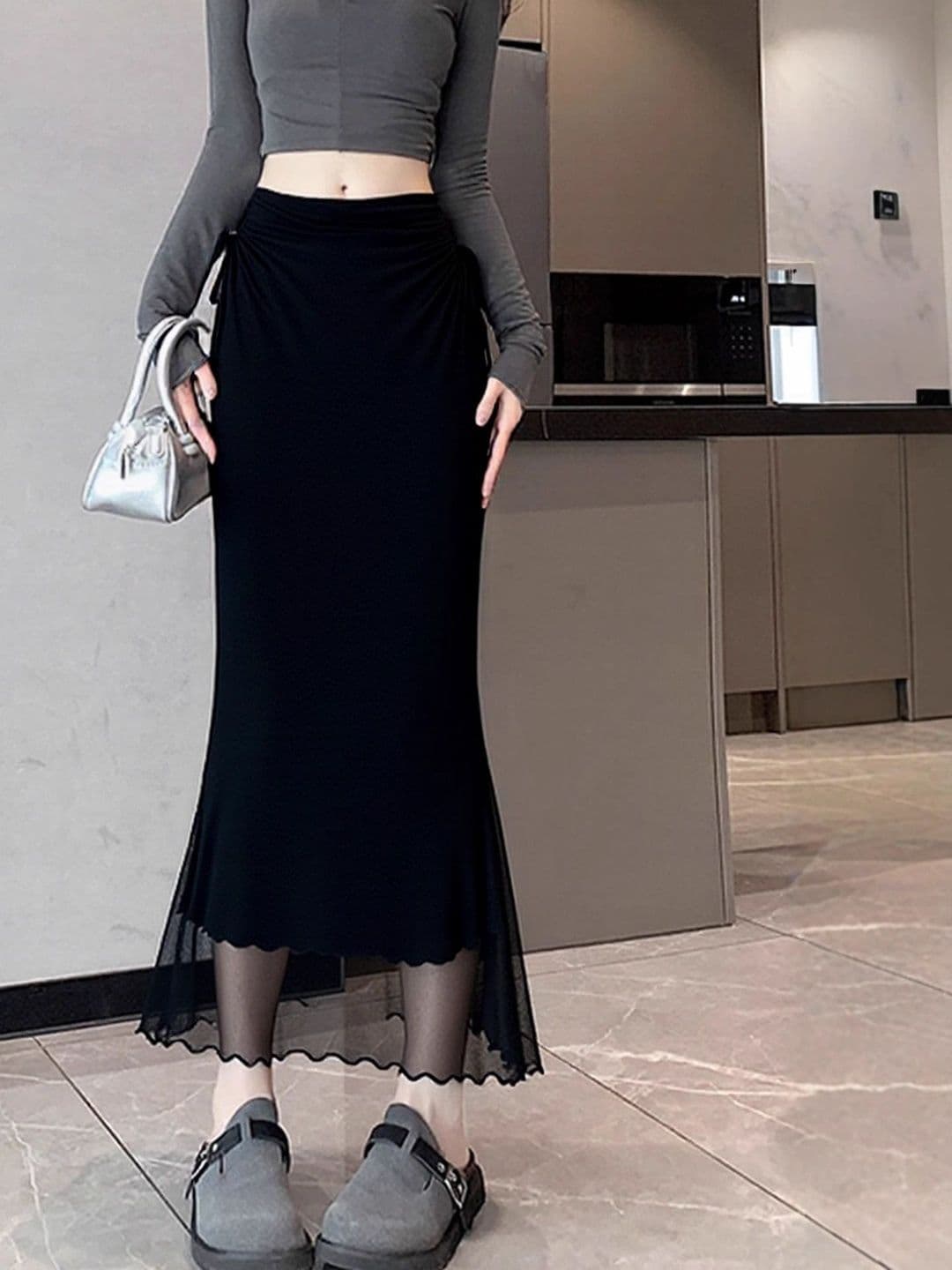 Suo Women Midi Straight Skirt - view 1