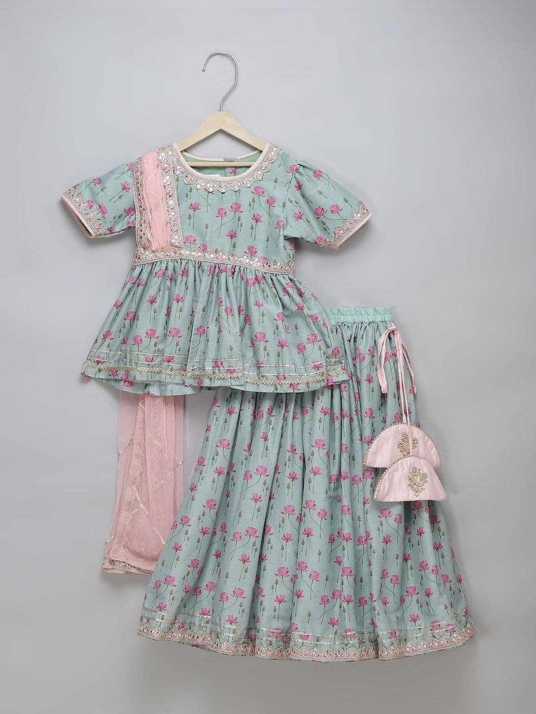 The Little Tales Girls Printed Ready to Wear Lehenga & Blouse With Dupatta - view 1
