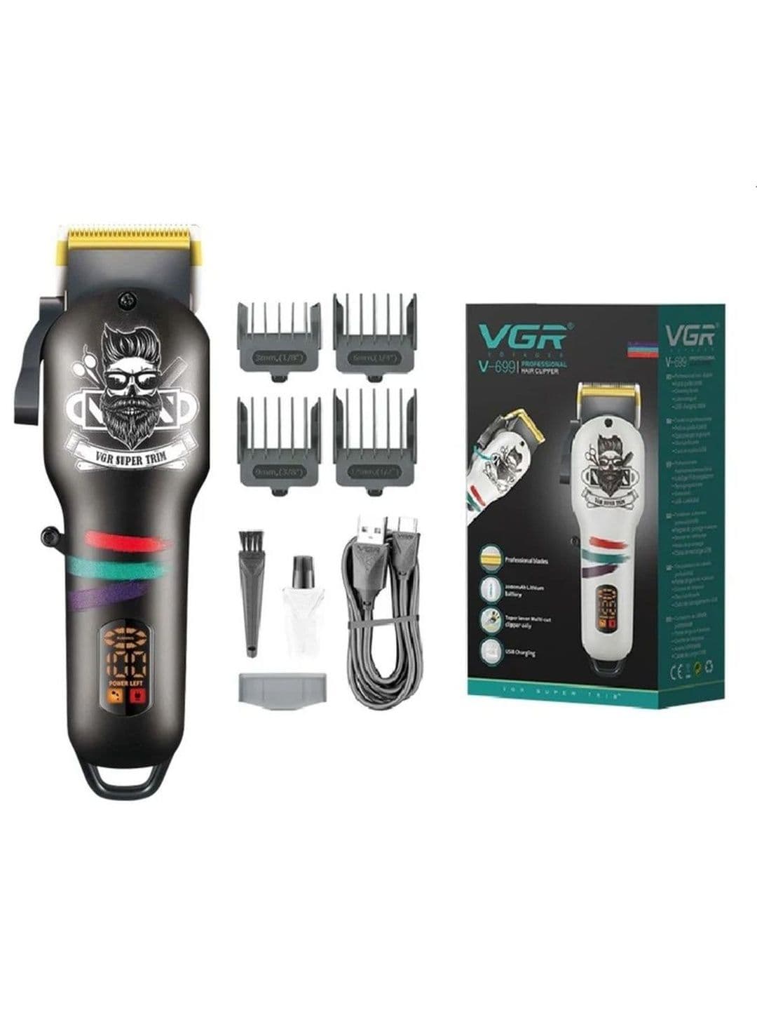 VGR V-699 Professional Cordless Hair Clipper With LED Display - view 1