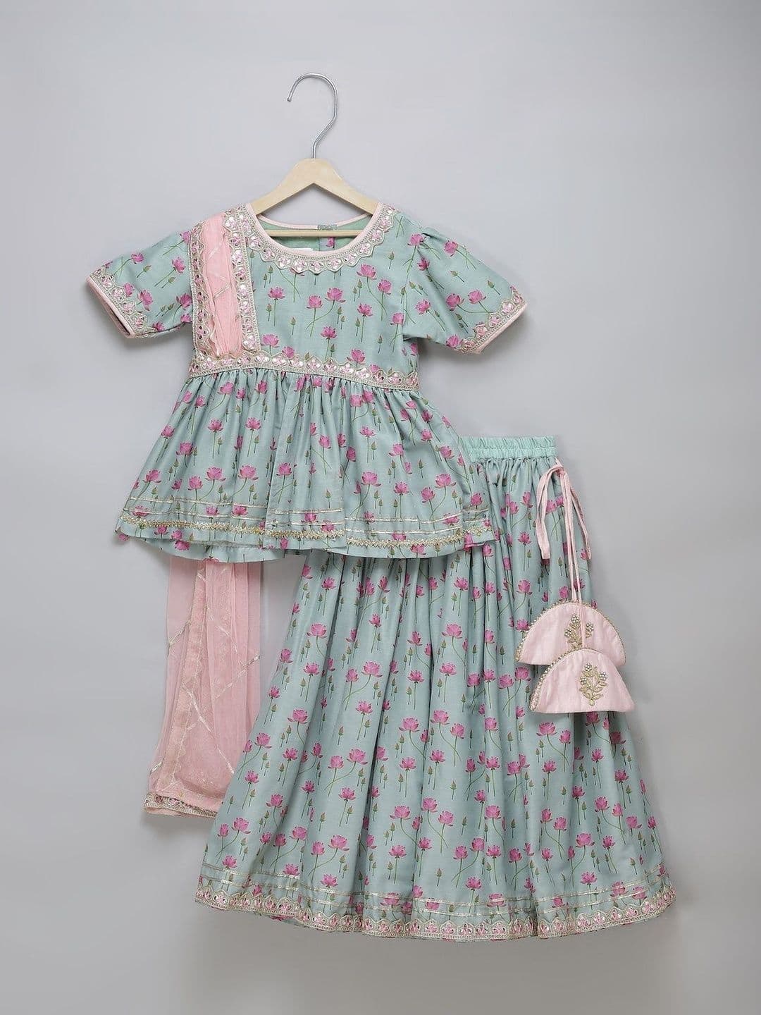 The Little Tales Girls Printed Ready to Wear Lehenga & Blouse With Dupatta - view 1