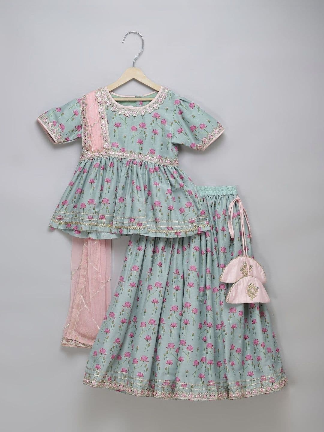 The Little Tales Girls Printed Ready to Wear Lehenga & Blouse With Dupatta - view 1