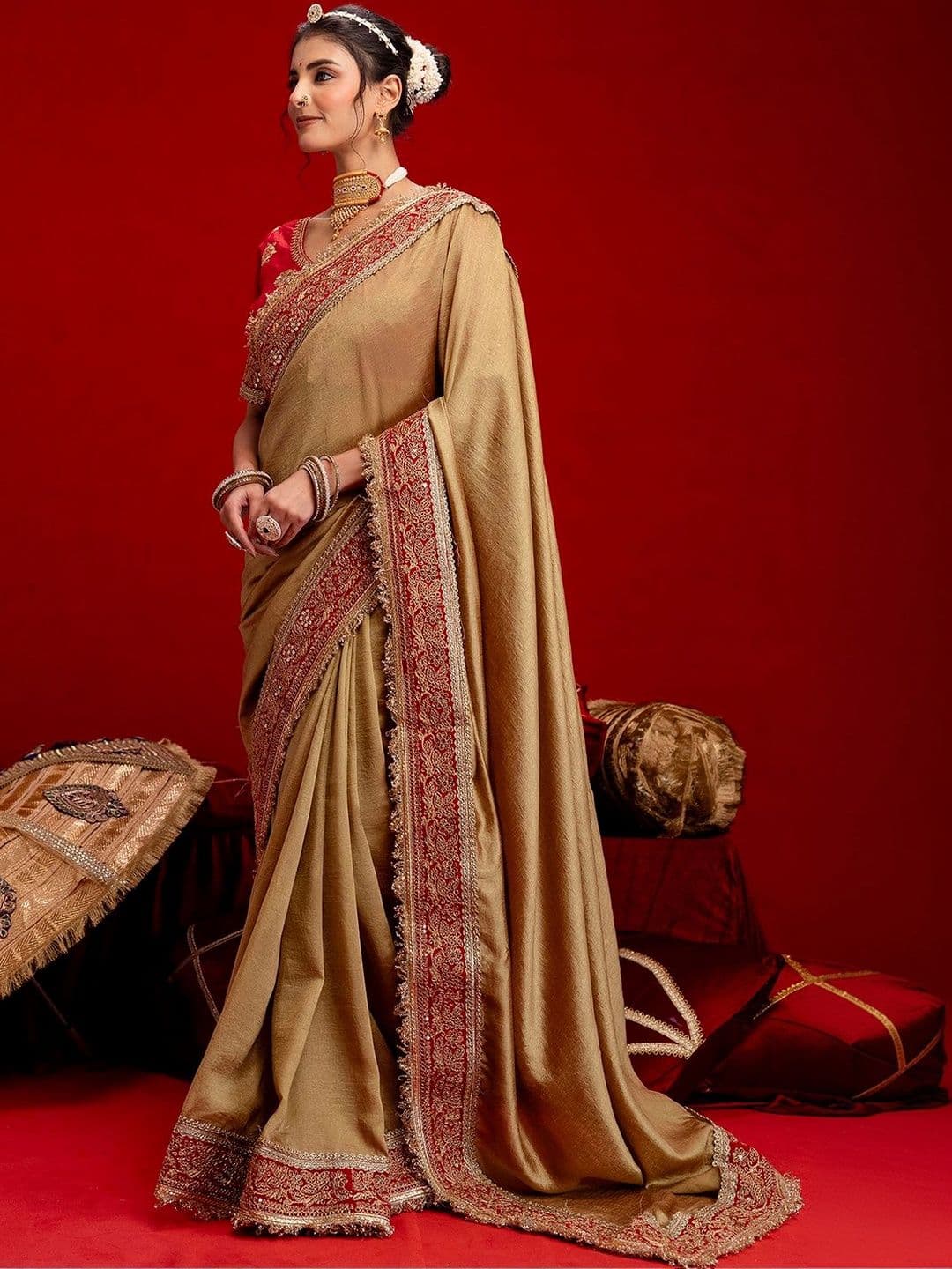 Sangria Sarees Embroidered Saree With Unstitched Blouse Piece - view 1