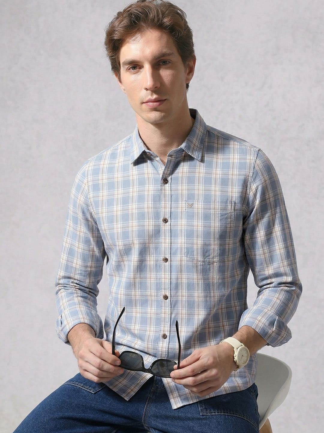 WROGN Slim Fit Checked Casual Shirt - view 1