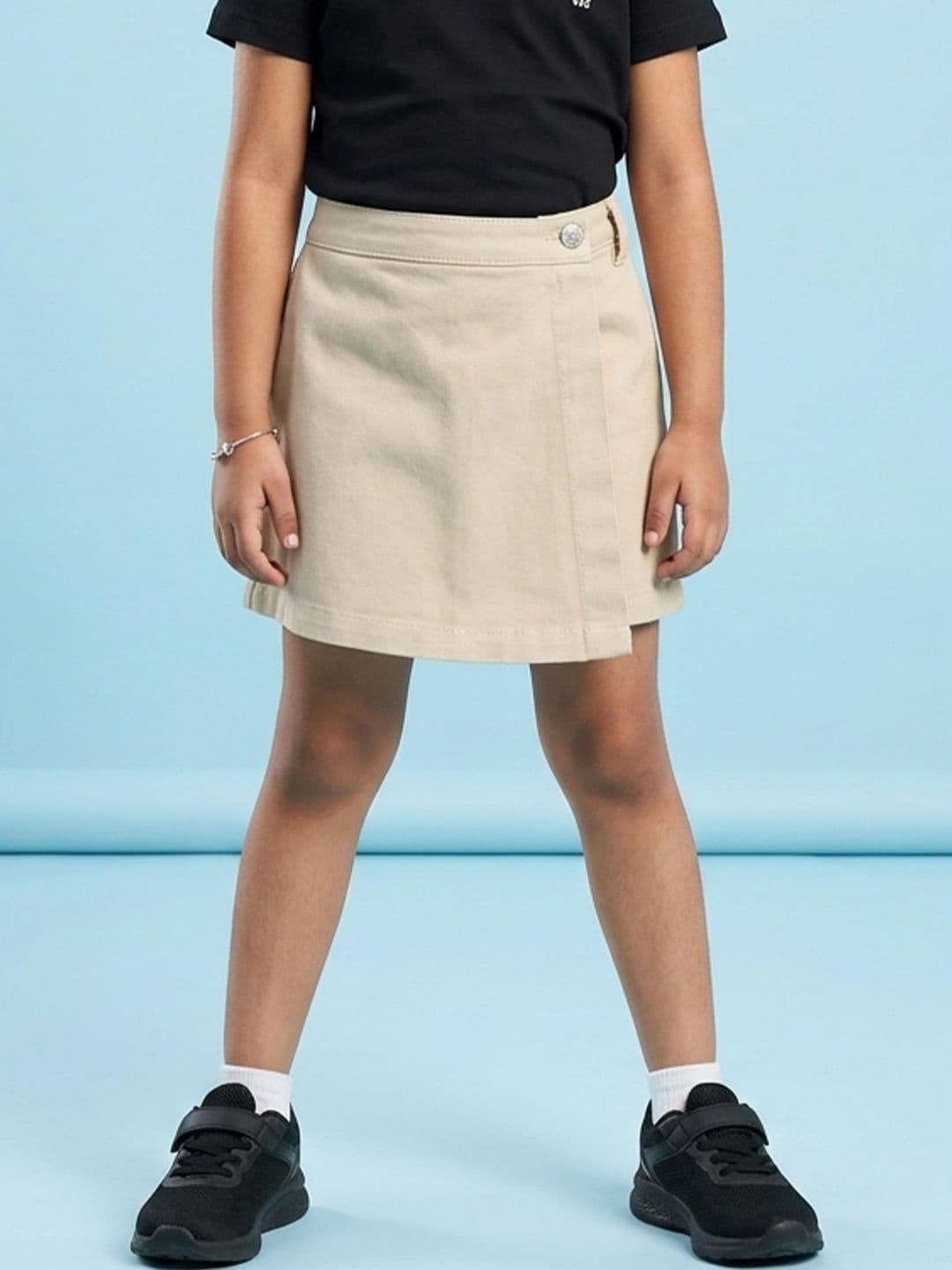 KiddoPanti Girls Cotton Blend Cotton Cambric Above Knee Skorts Skirt - view 1
