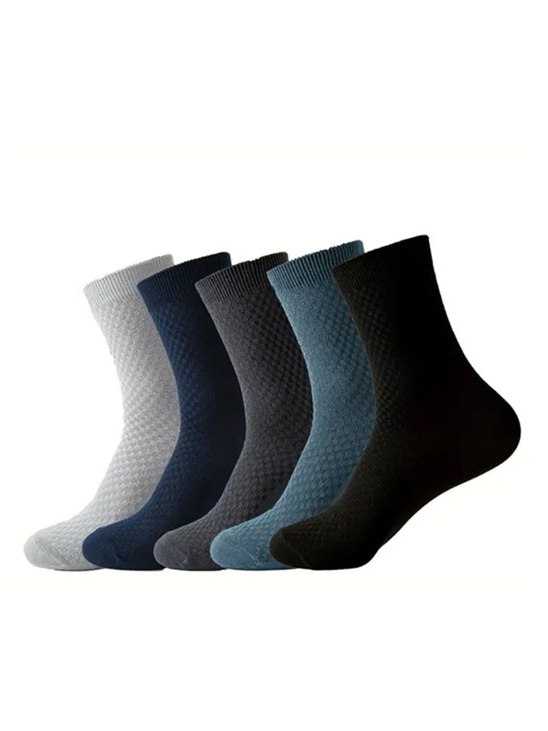 PRASTHAN Men Pack Of 5 Patterned Cotton Blend Ankle Length Socks - view 1