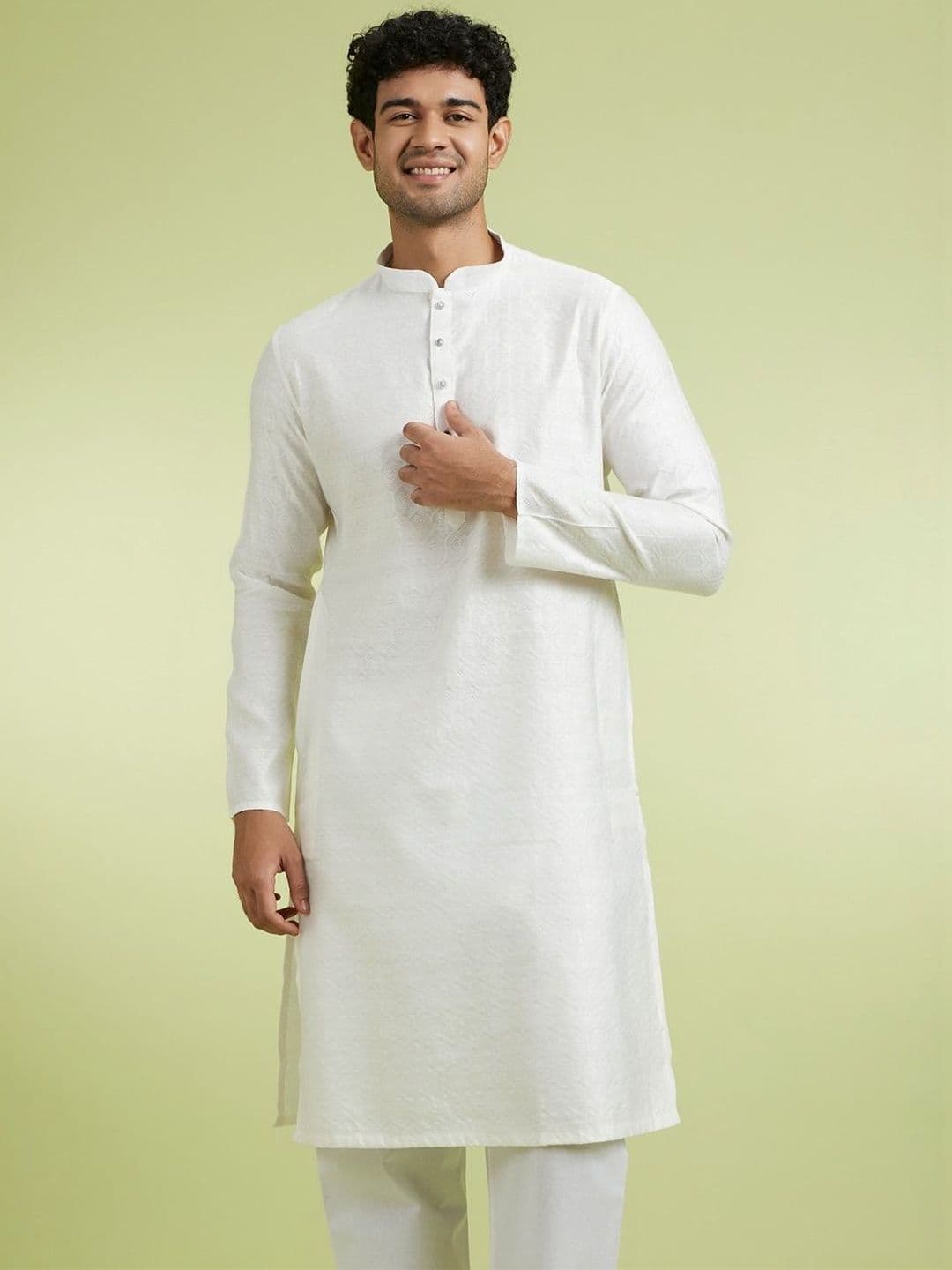 Diwas by Manyavar Self Design Men Kurta - view 1