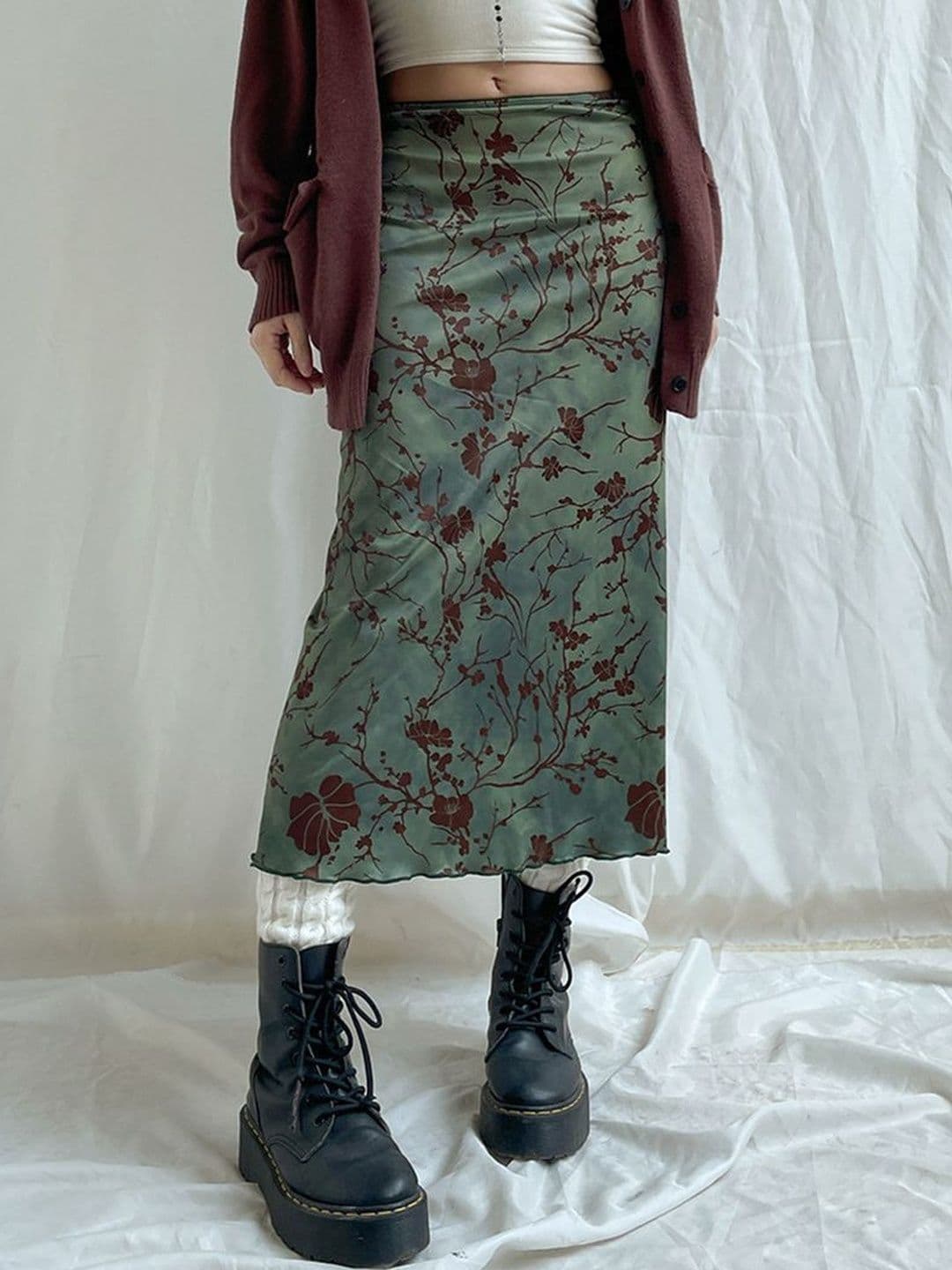 Suo Women Ombre Midi A-Line Skirt - view 1