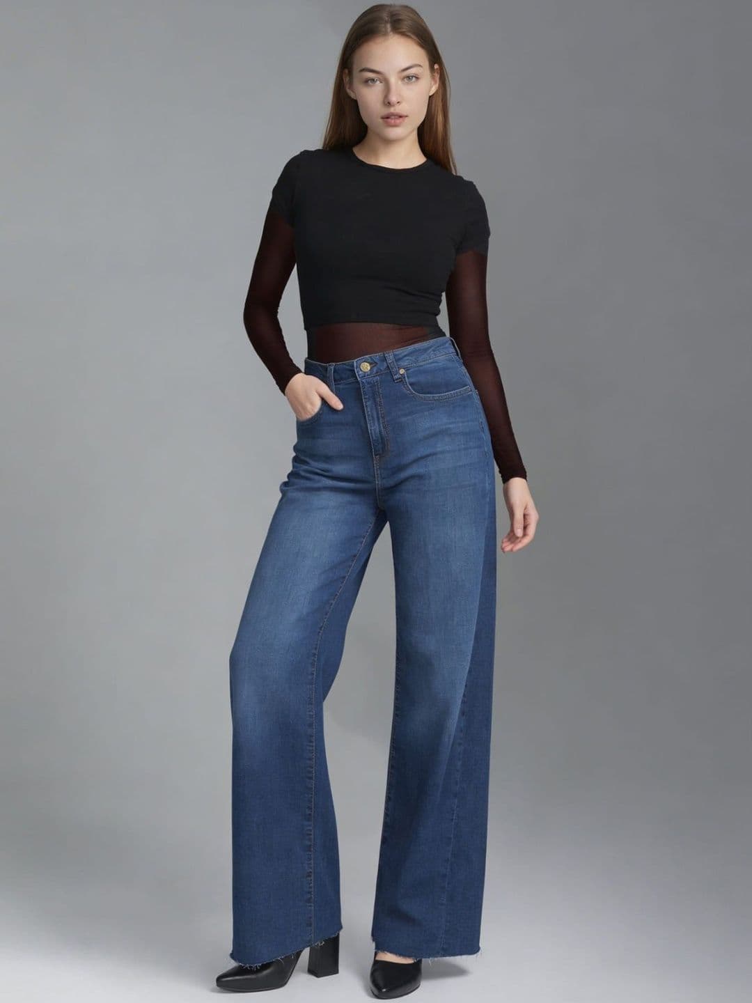 Flying Machine Women Dark Blue High-Rise Lightweight Stretchable Jeans - view 1
