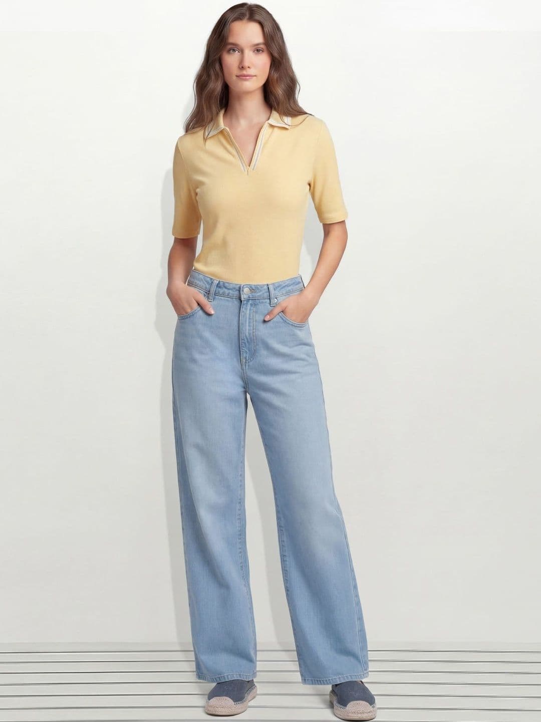 U.S. Polo Assn. Women Women Straight Fit High-Rise Light Fade Stretchable Jeans - view 1