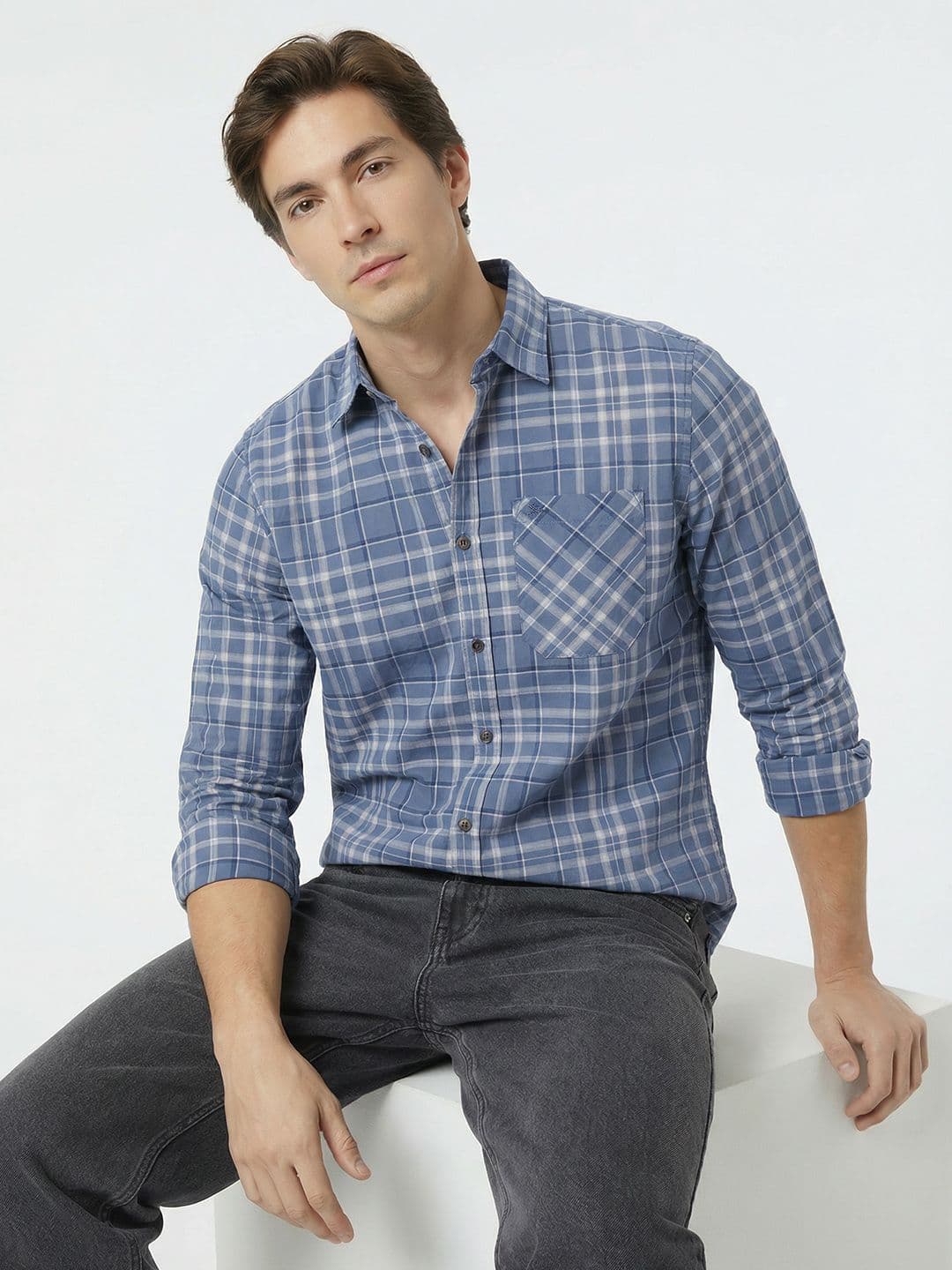 WROGN Slim Fit Checked Casual Shirt - view 1