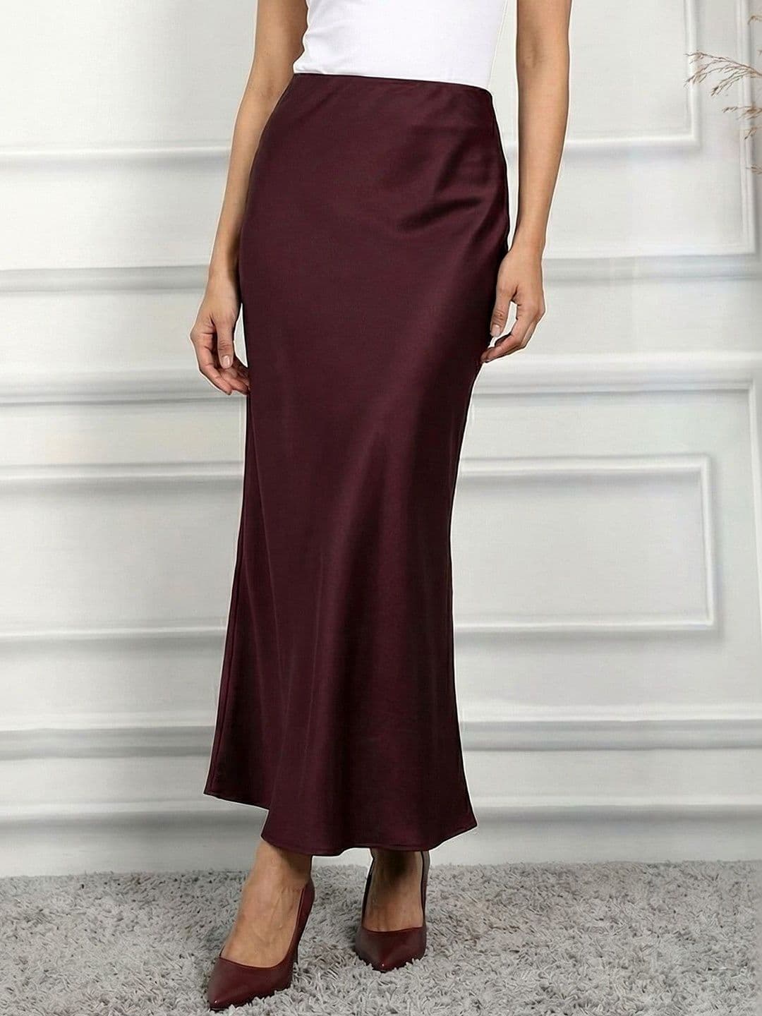 ADDYVERO Women Satin Midi A-Line Skirt - view 1