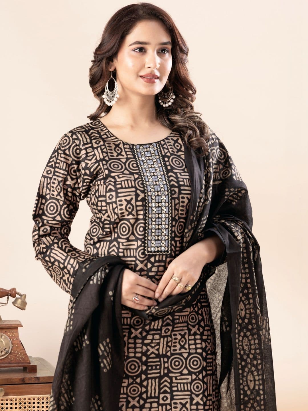 label jash Women Floral Printed Regular Pure Cotton Kurta with Salwar & With Dupatta - view 1