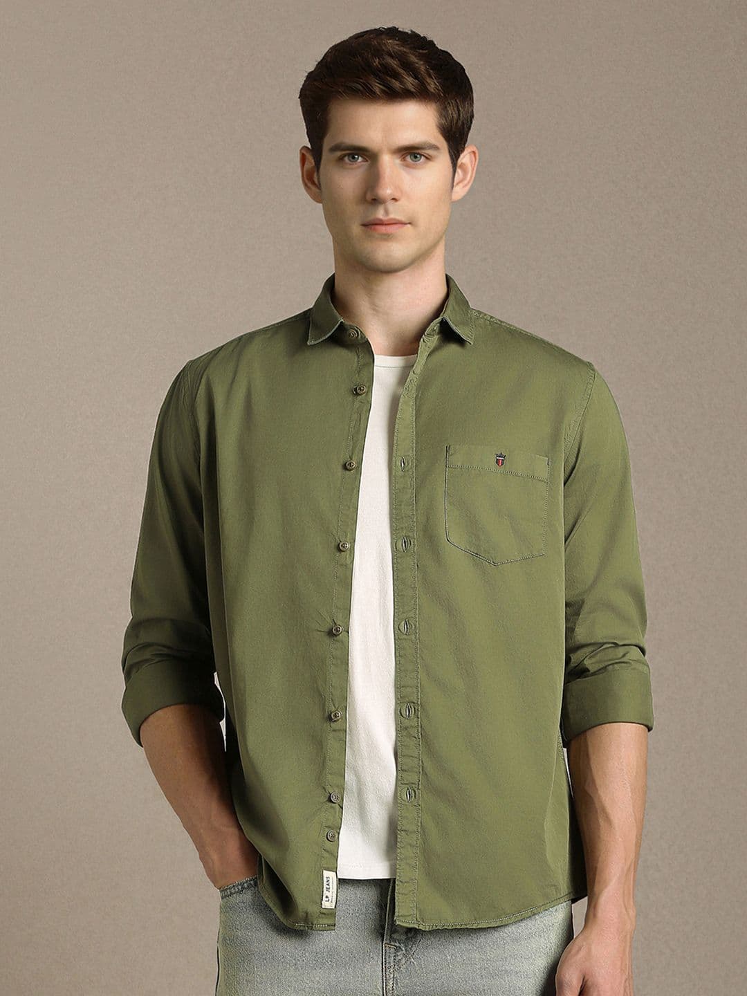 Louis Philippe Jeans Slim Fit Pure Cotton Shirt - view 1