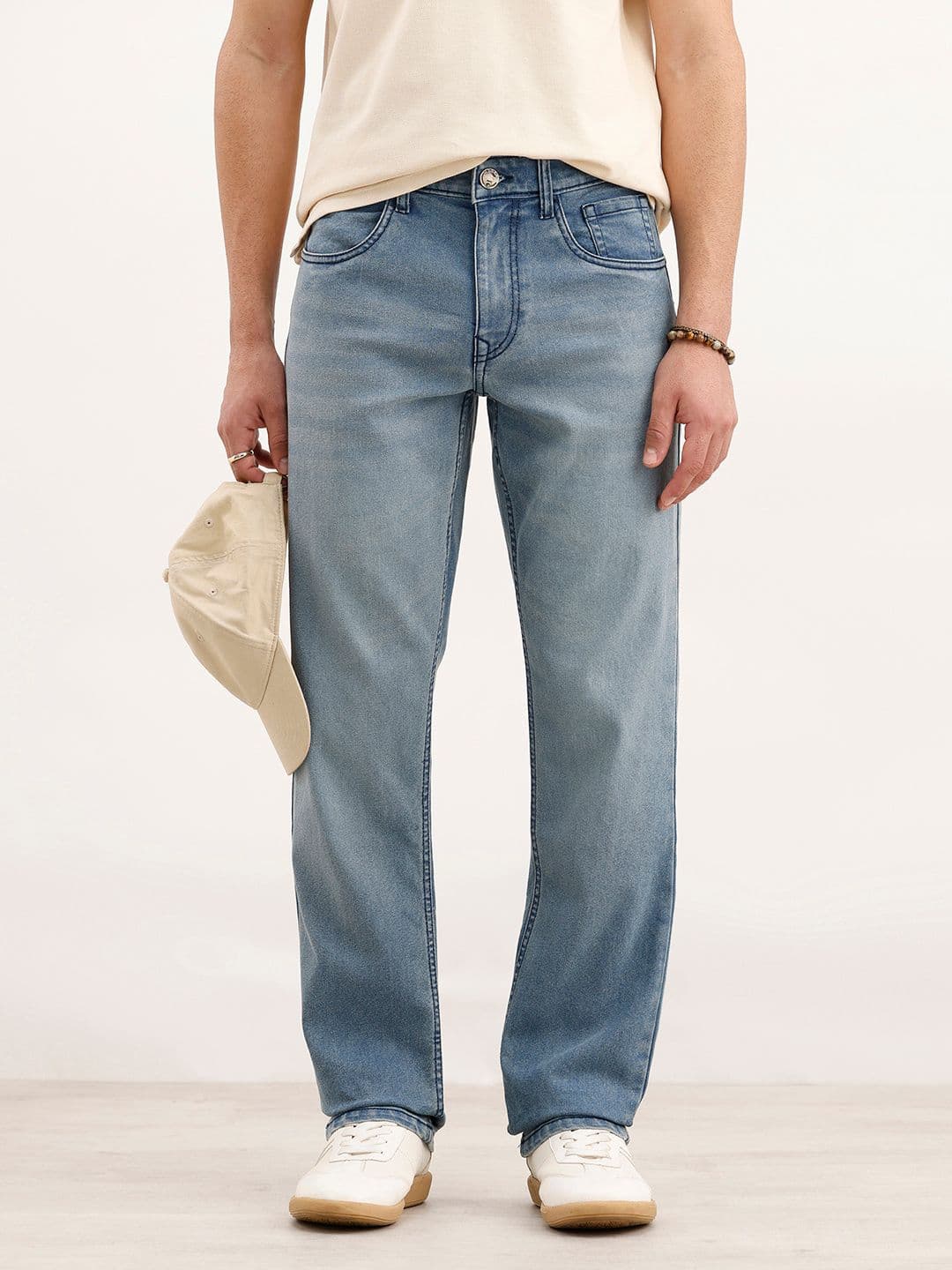 WROGN Men Straight Fit Heavy Fade Stretchable Jeans - view 1