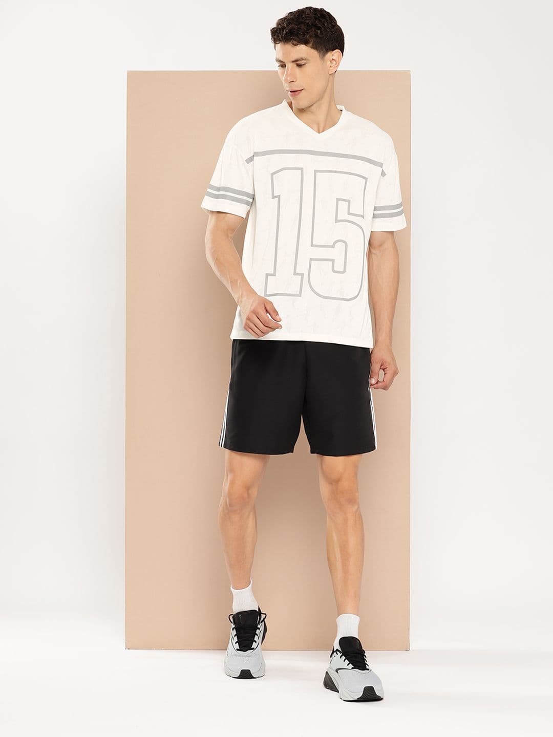 Alcis Men Next Gen Varsity Typography Printed V-Neck T-shirt - view 1
