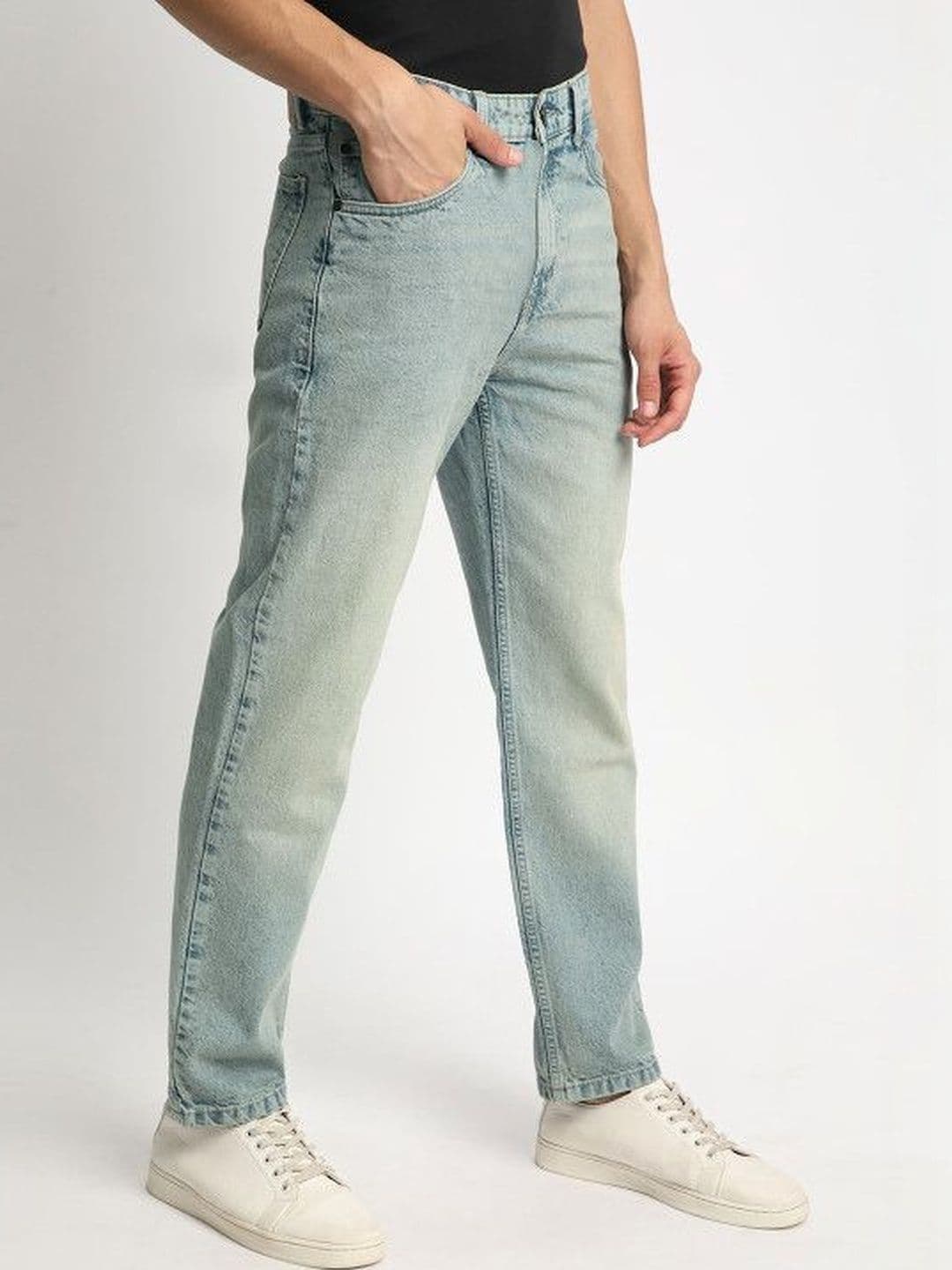 Bene Kleed Men Relaxed Fit Mid-Rise Heavy Fade Cotton Jeans - view 1