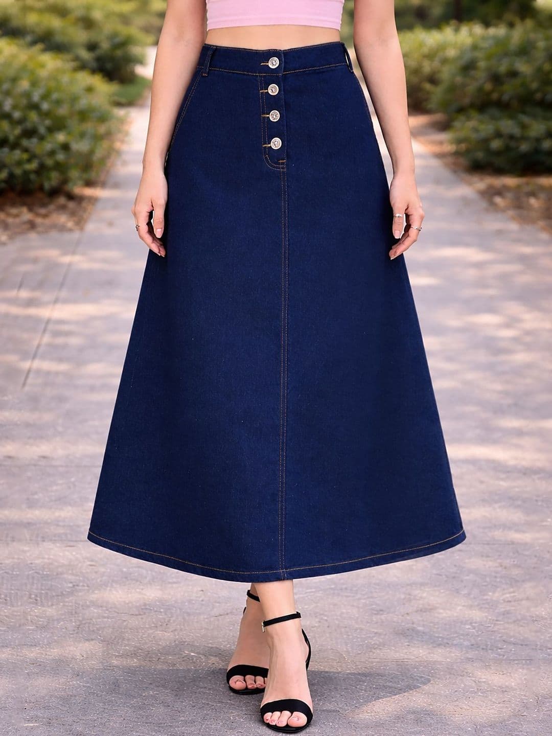 NEUNK Women Denim Maxi Pencil Skirt - view 1