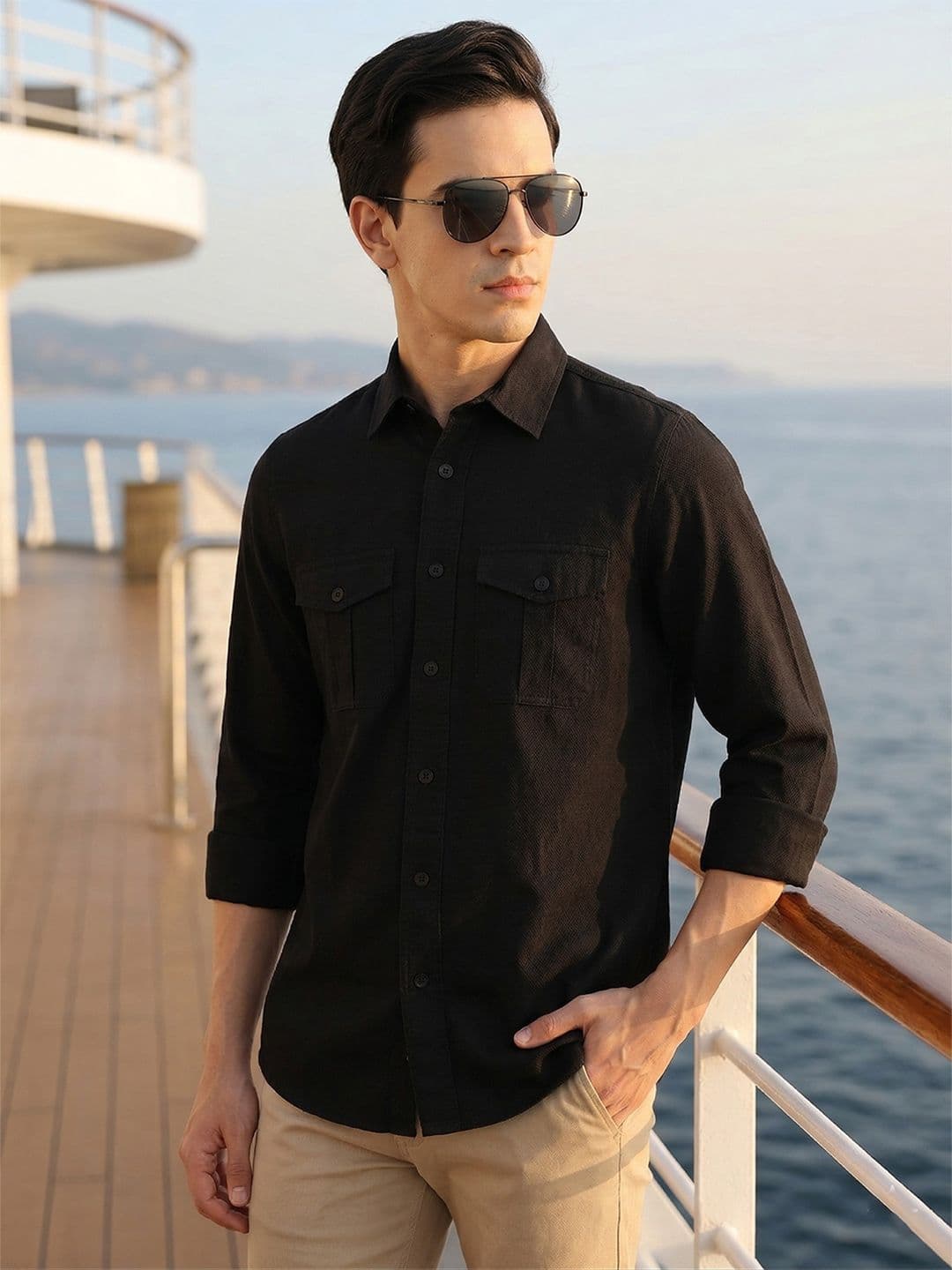 Thomas Scott Men Cricket Club Collection Slim Fit Casual Shirt with Dual Flap Pockets - view 1