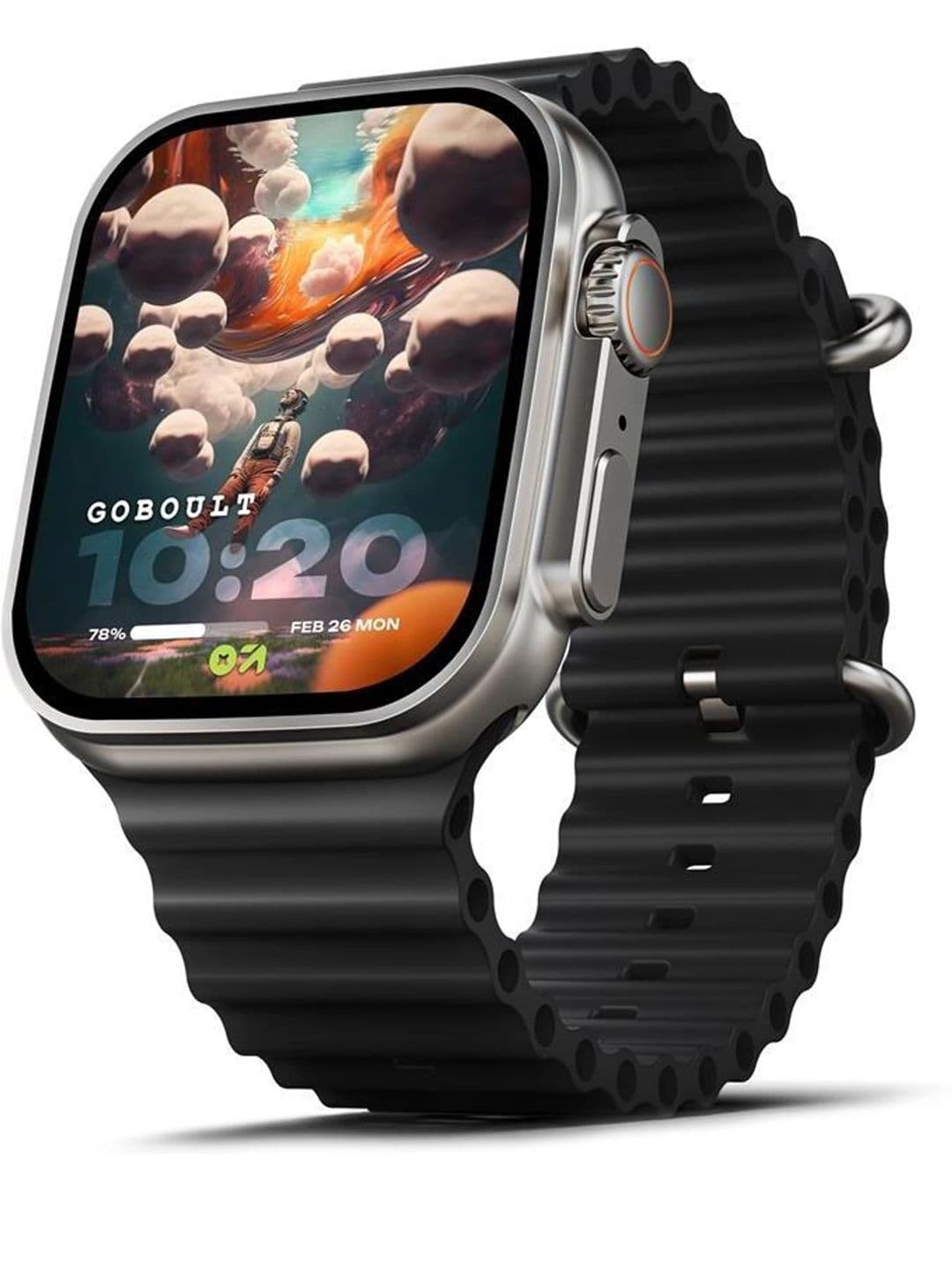 GOBOULT Crown 1.95'' Screen, Working Crown, Zinc Alloy Frame Smartwatch