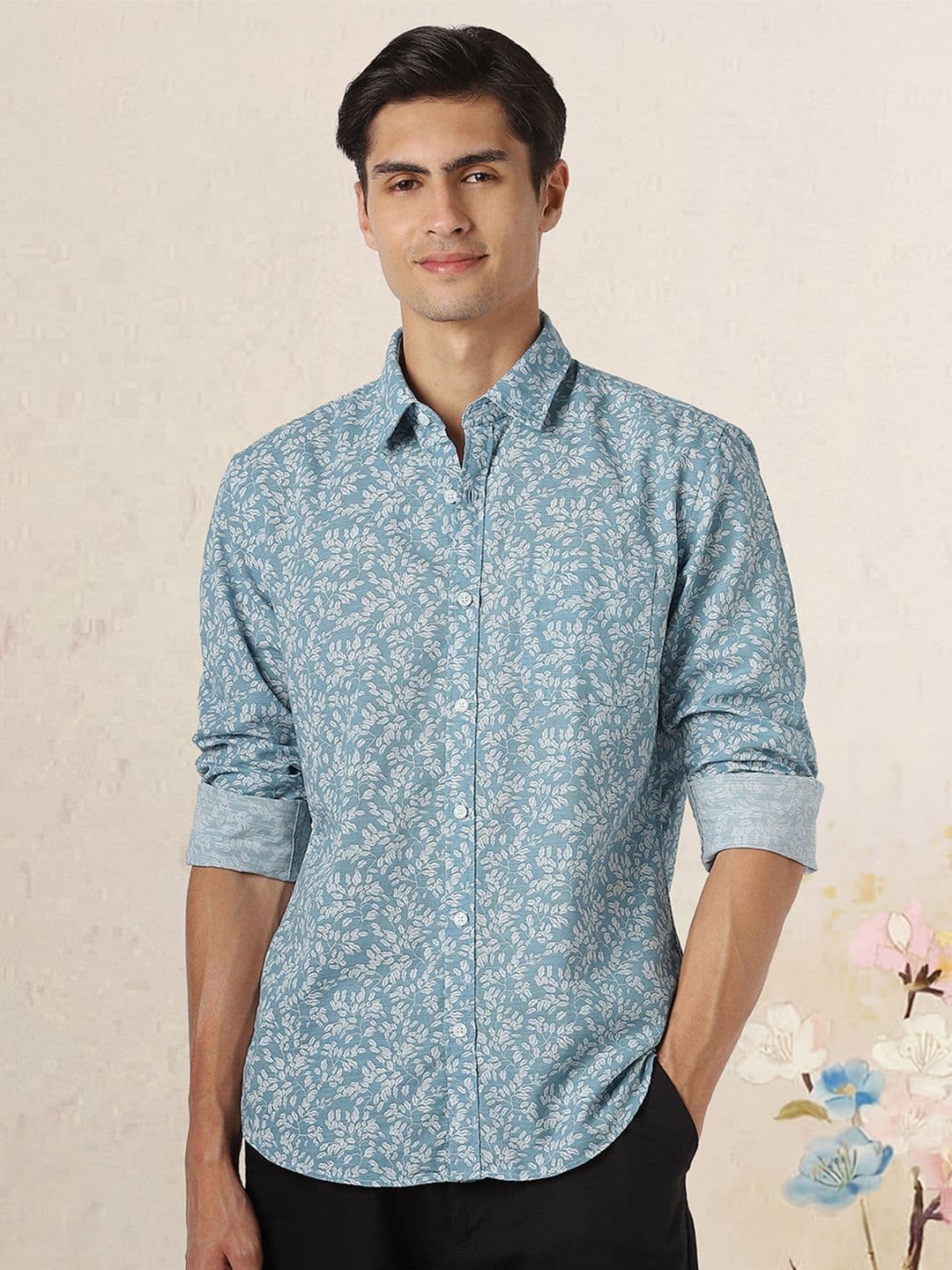 Peter England Casuals Men Slim Fit Floral Printed Casual Shirt - view 1