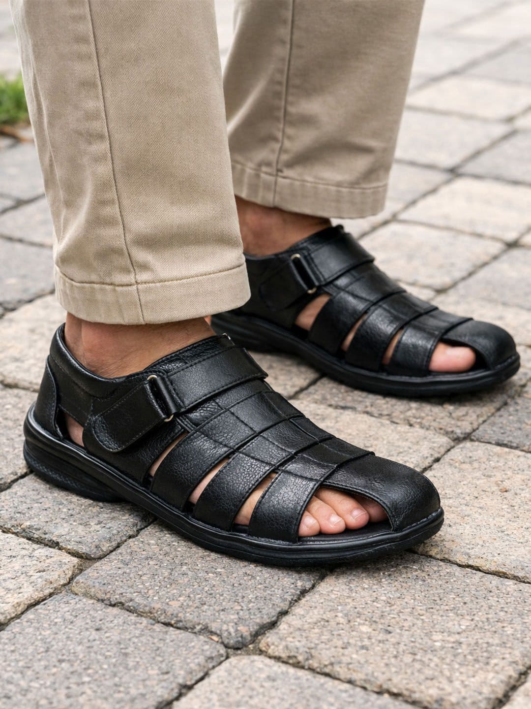 Ajanta Men Black Comfort Sandals - view 1