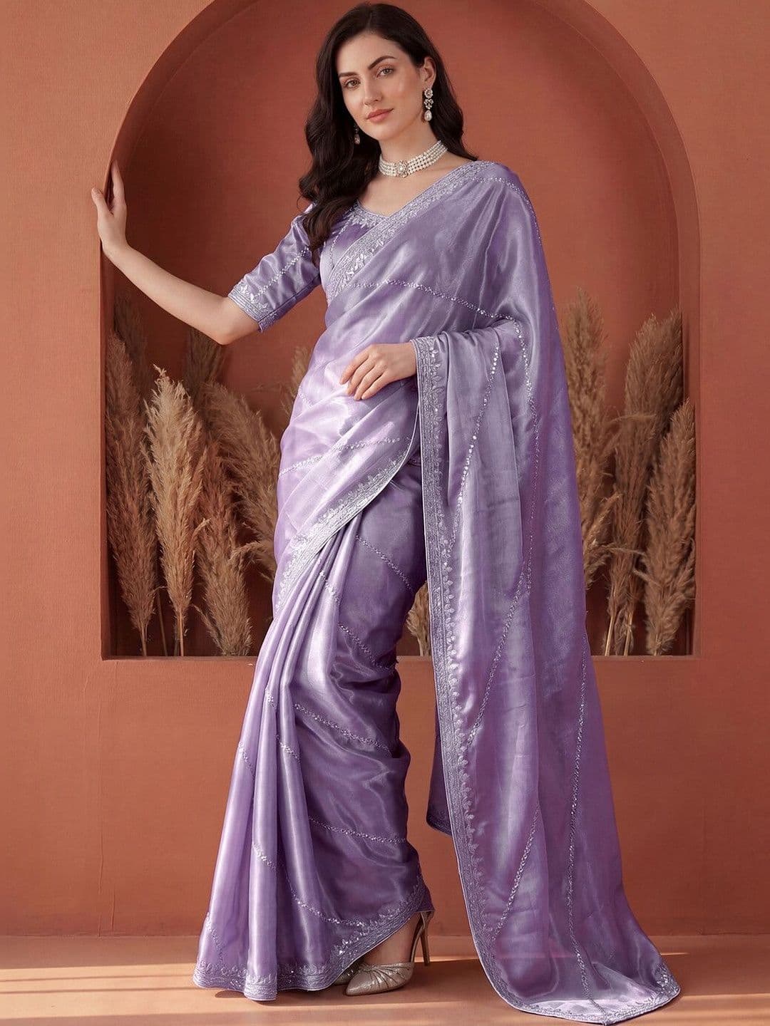 all about you Embroidered Tissue Saree - view 1