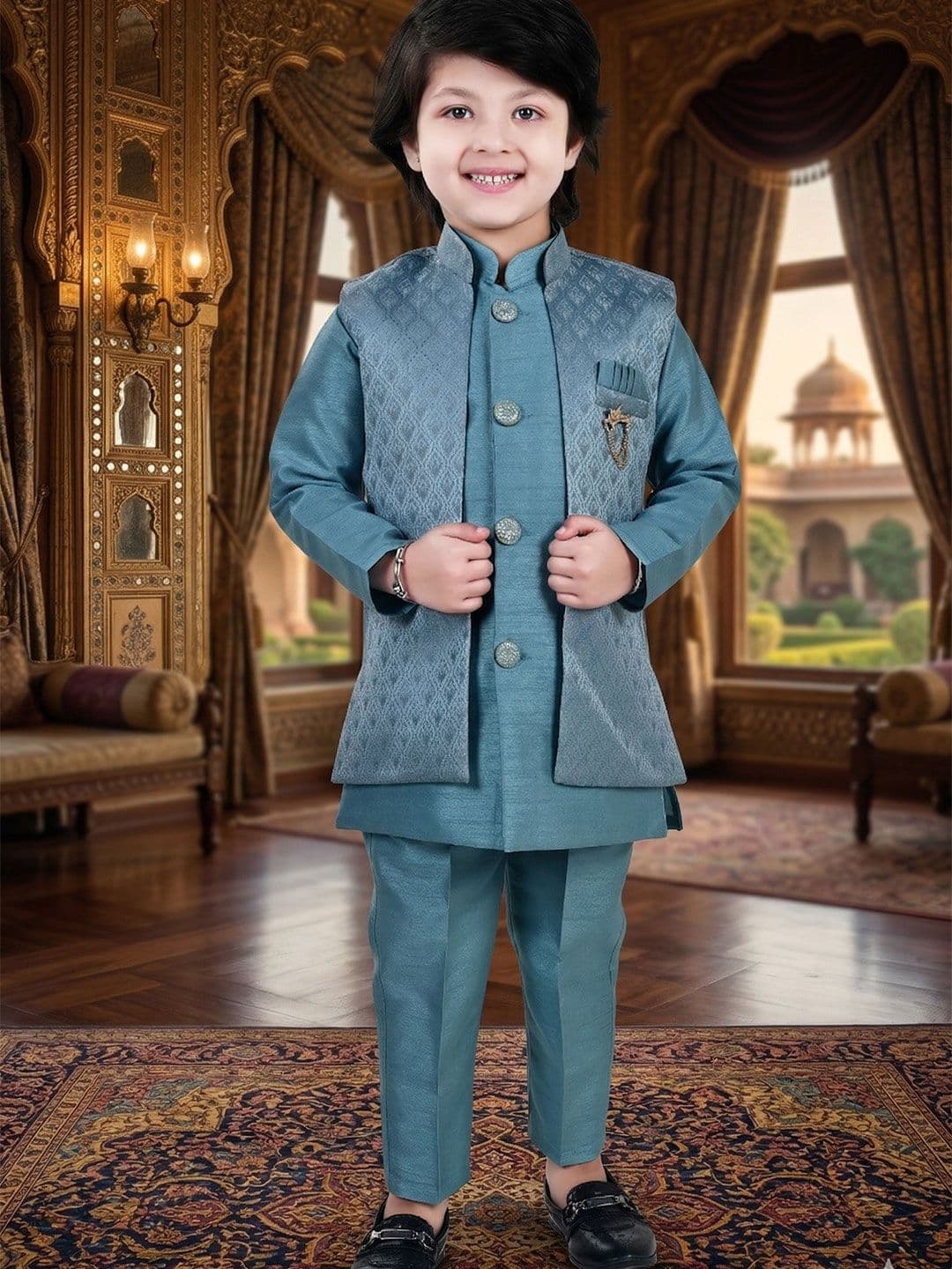 Arshia Fashions Boys Embroidered Sherwani