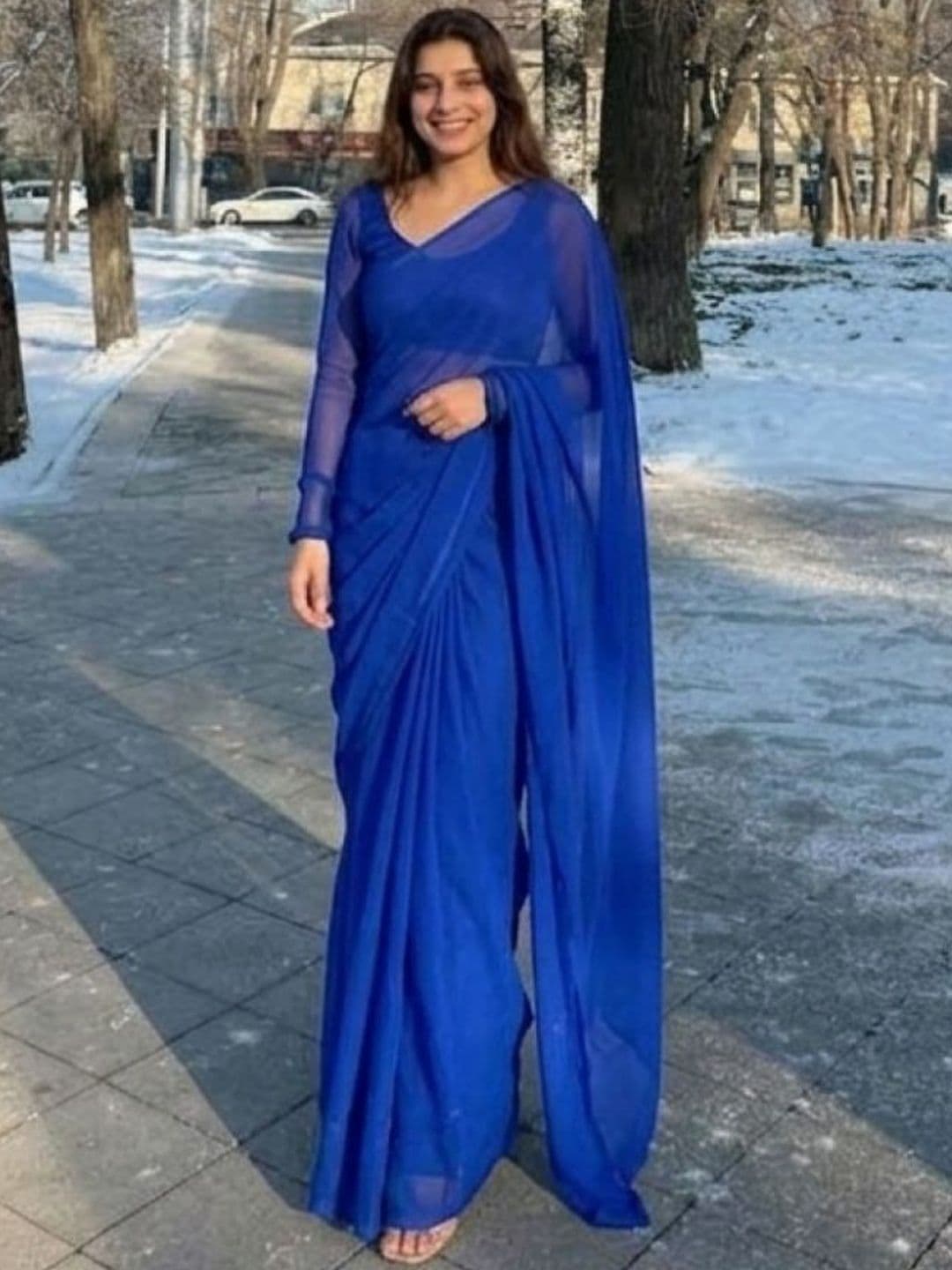 STYLETONE Poly Georgette Designer Saree - view 1