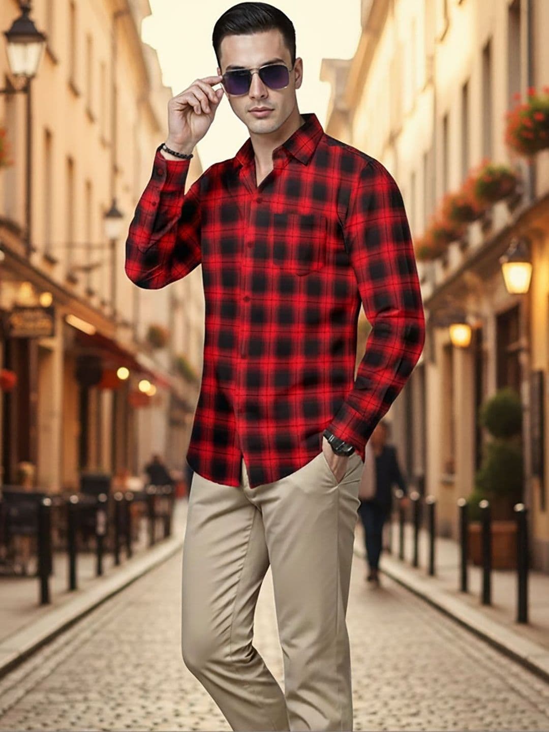 R.Code by The Roadster Life Co. Men Comfort Tartan Checks Checked Formal Shirt - view 1
