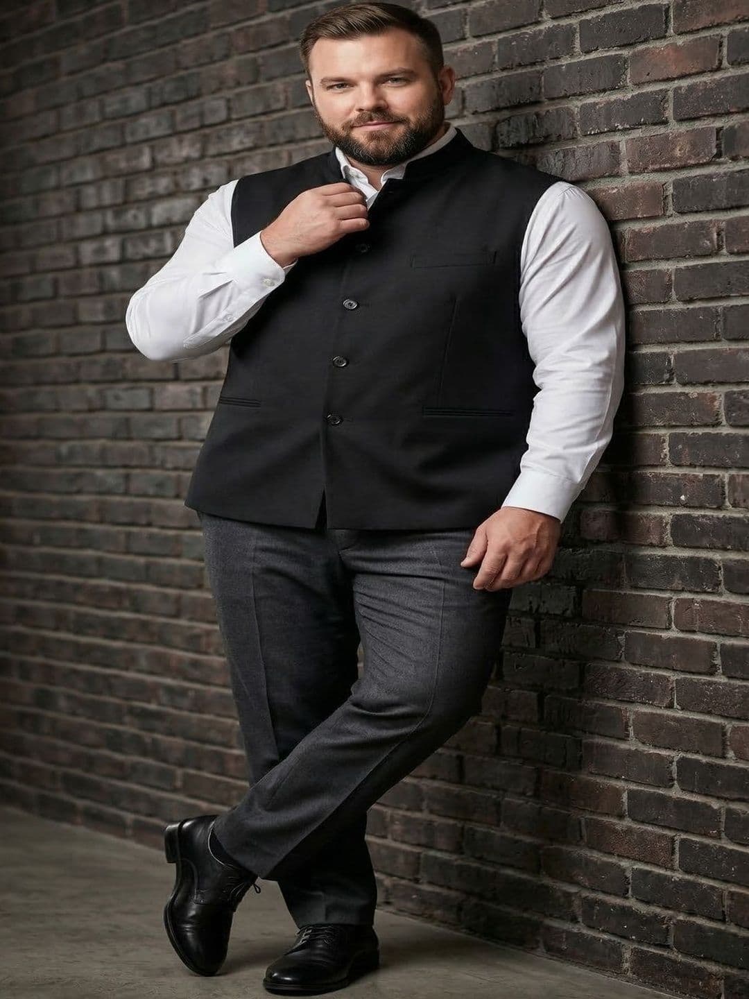 THE FASHION HUB Single-Breasted Nehru Jacket - view 1