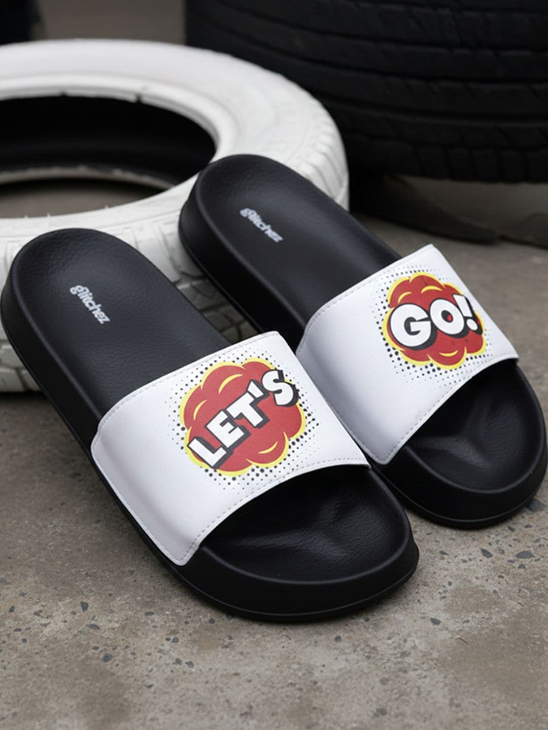 glitchez Men Printed Sliders - view 1