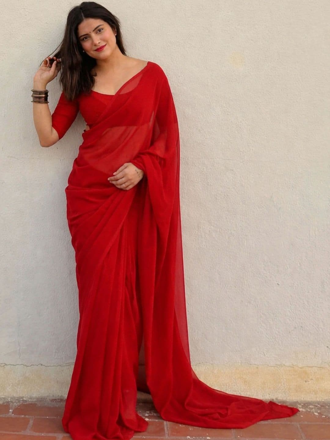 SZN Poly Georgette Designer Saree - view 1