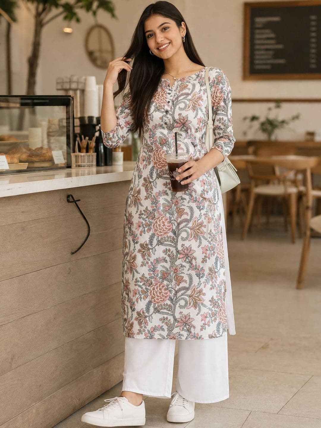 KALINI Women Floral Printed Floral Kurta - view 1