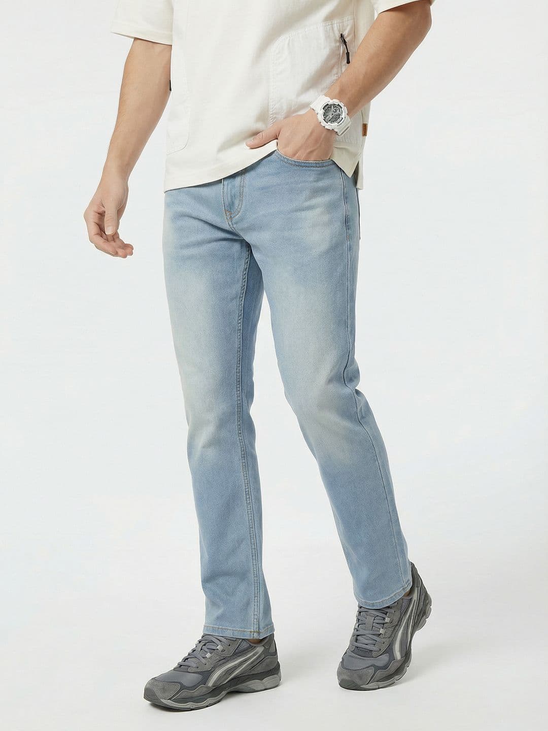 WROGN Men Straight Fit Heavy Fade Jeans - view 1
