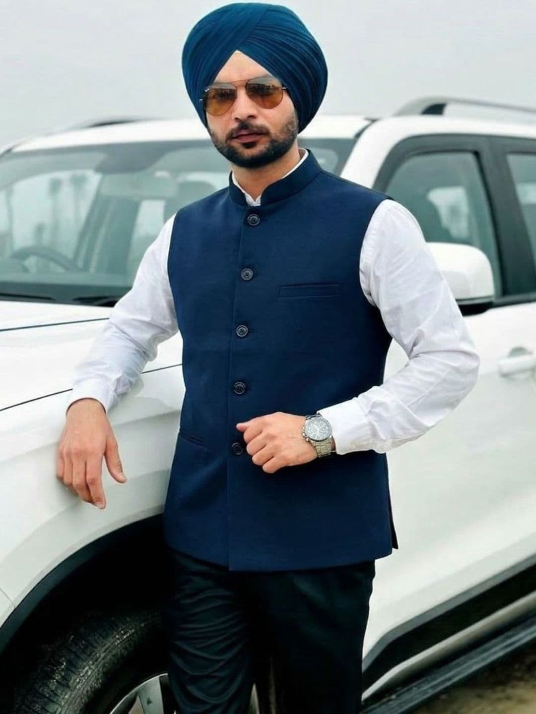THE FASHION HUB Single-Breasted Nehru Jacket