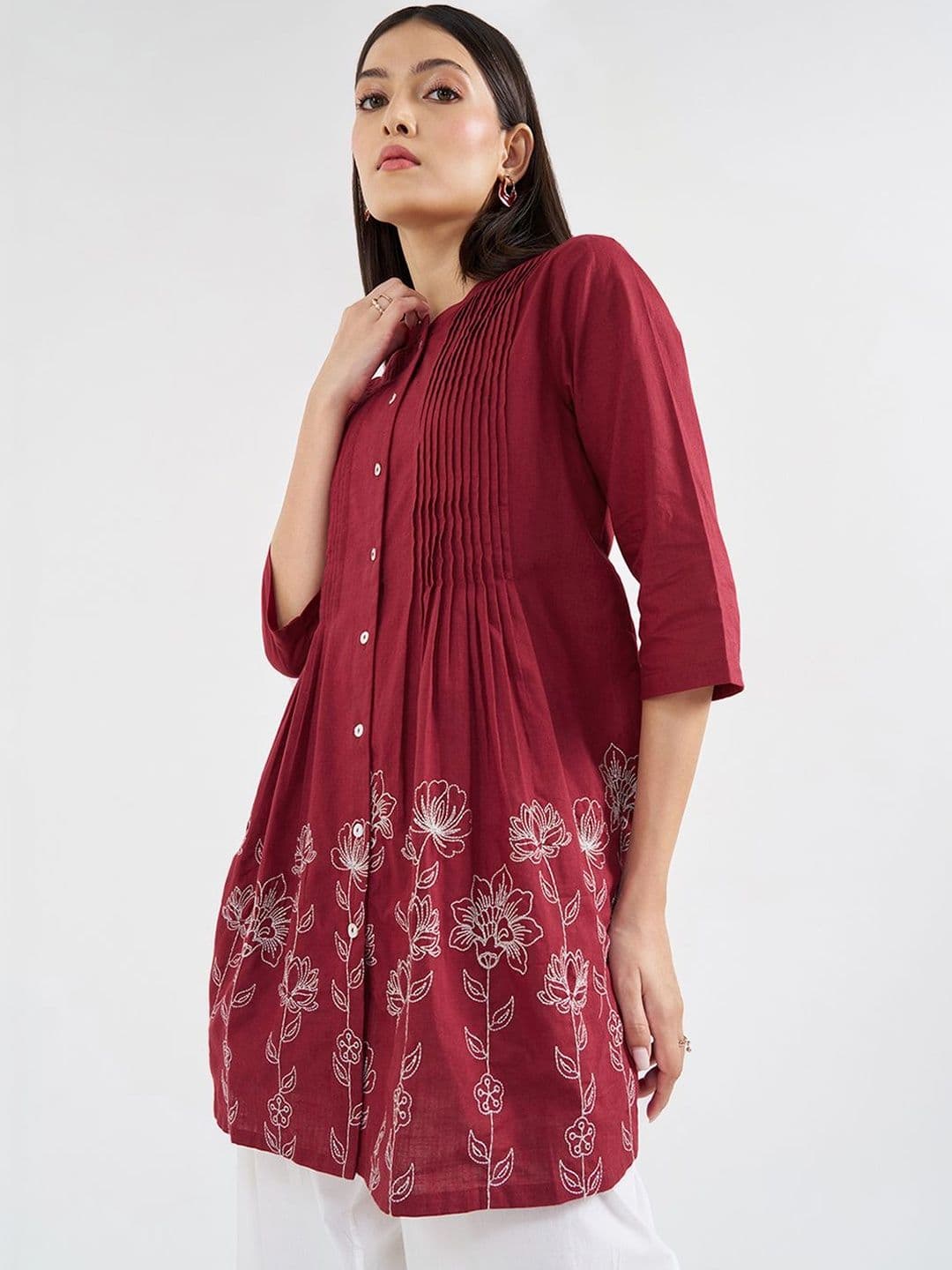 RANGMANCH BY PANTALOONS Mandarin Collar Printed Tunic - view 1
