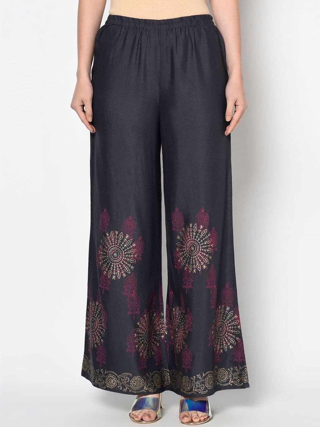 ANIYAH Women Floral Printed Flared Ethnic Palazzos - view 1