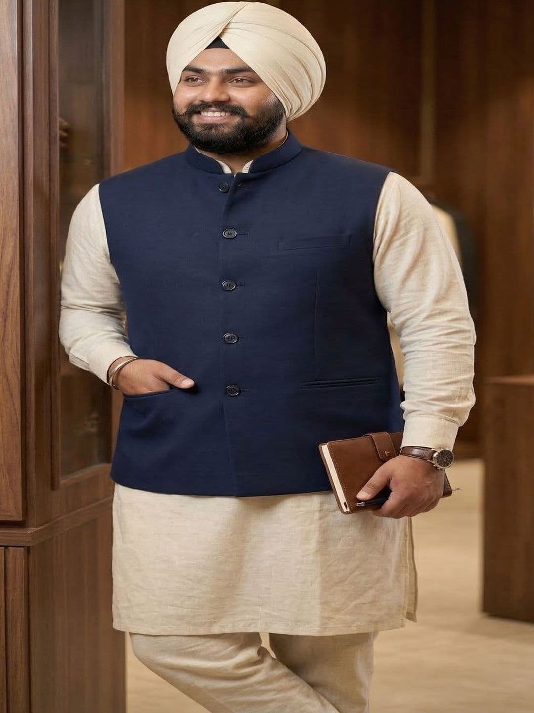THE FASHION HUB Single-Breasted Nehru Jacket - view 1