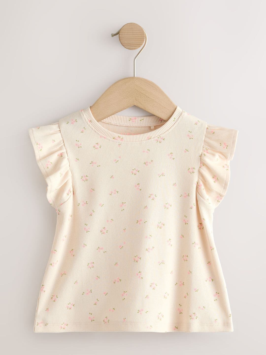 NEXT Girls Floral Print Flutter Sleeve Top - view 1