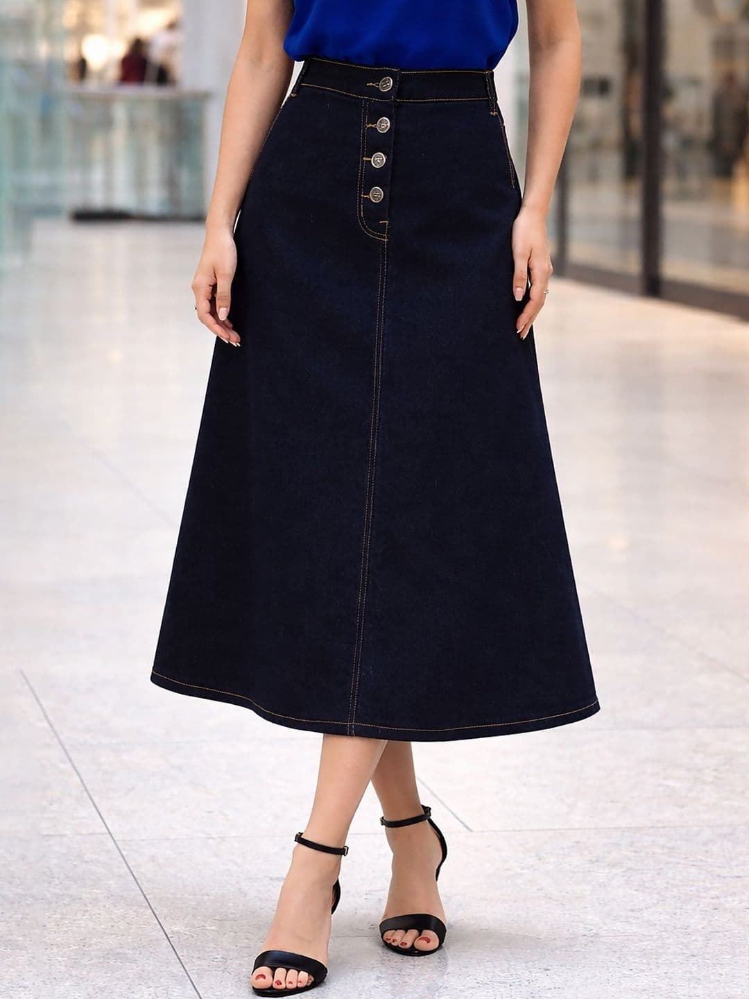 COUTUME COLLECTIONS Women Denim Maxi Pencil Skirt - view 1